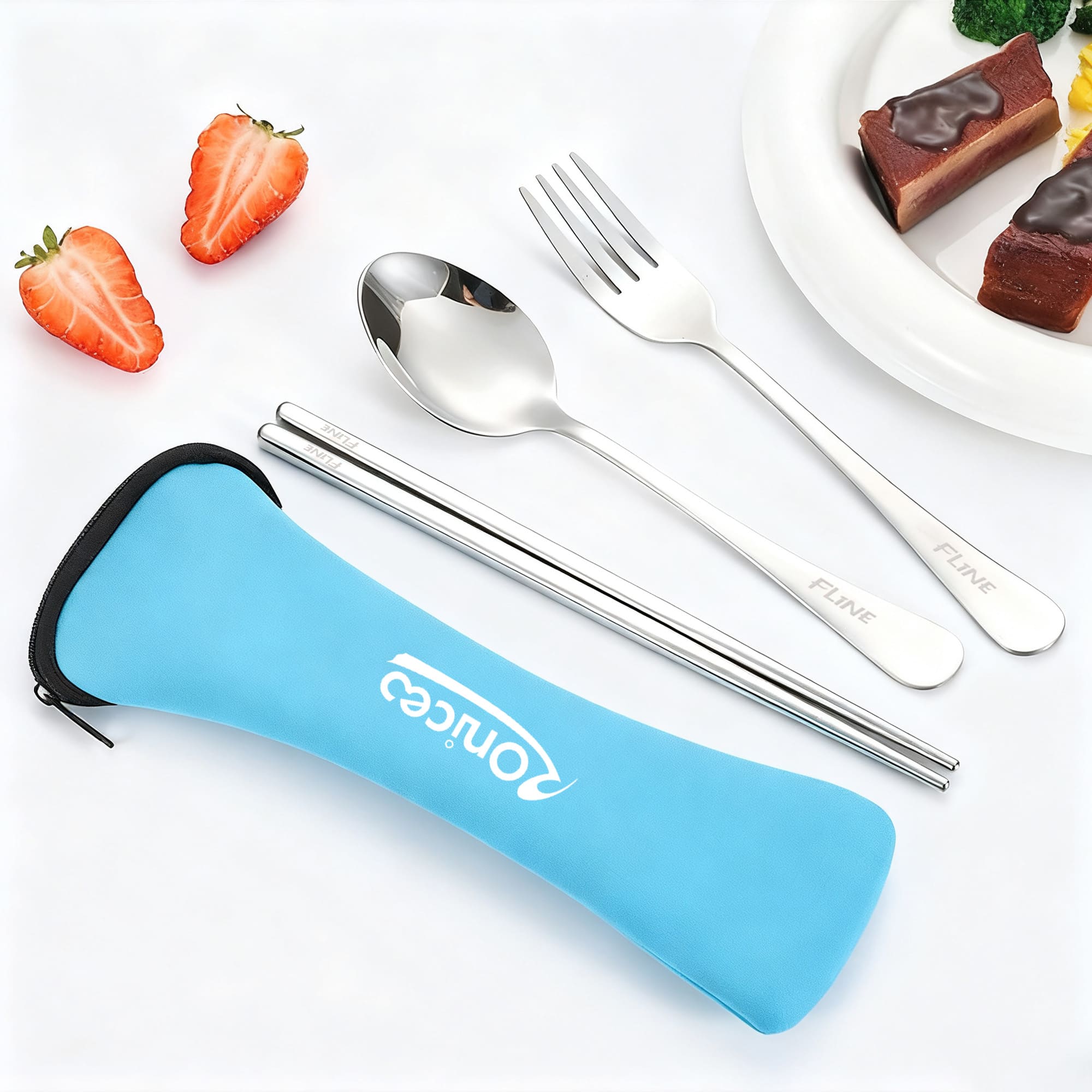 3 piece Stainless Steel Travel Utensils Set