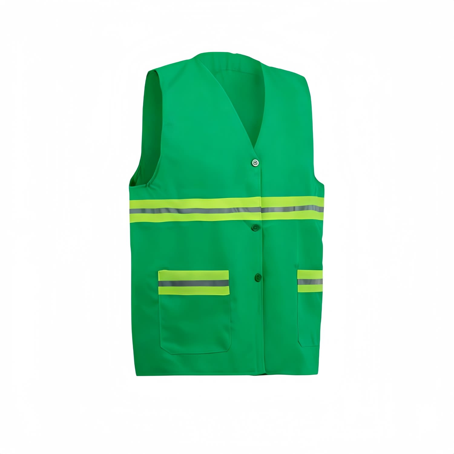 Hi-Vis Reflective Button-Down Safety Vest With Pockets