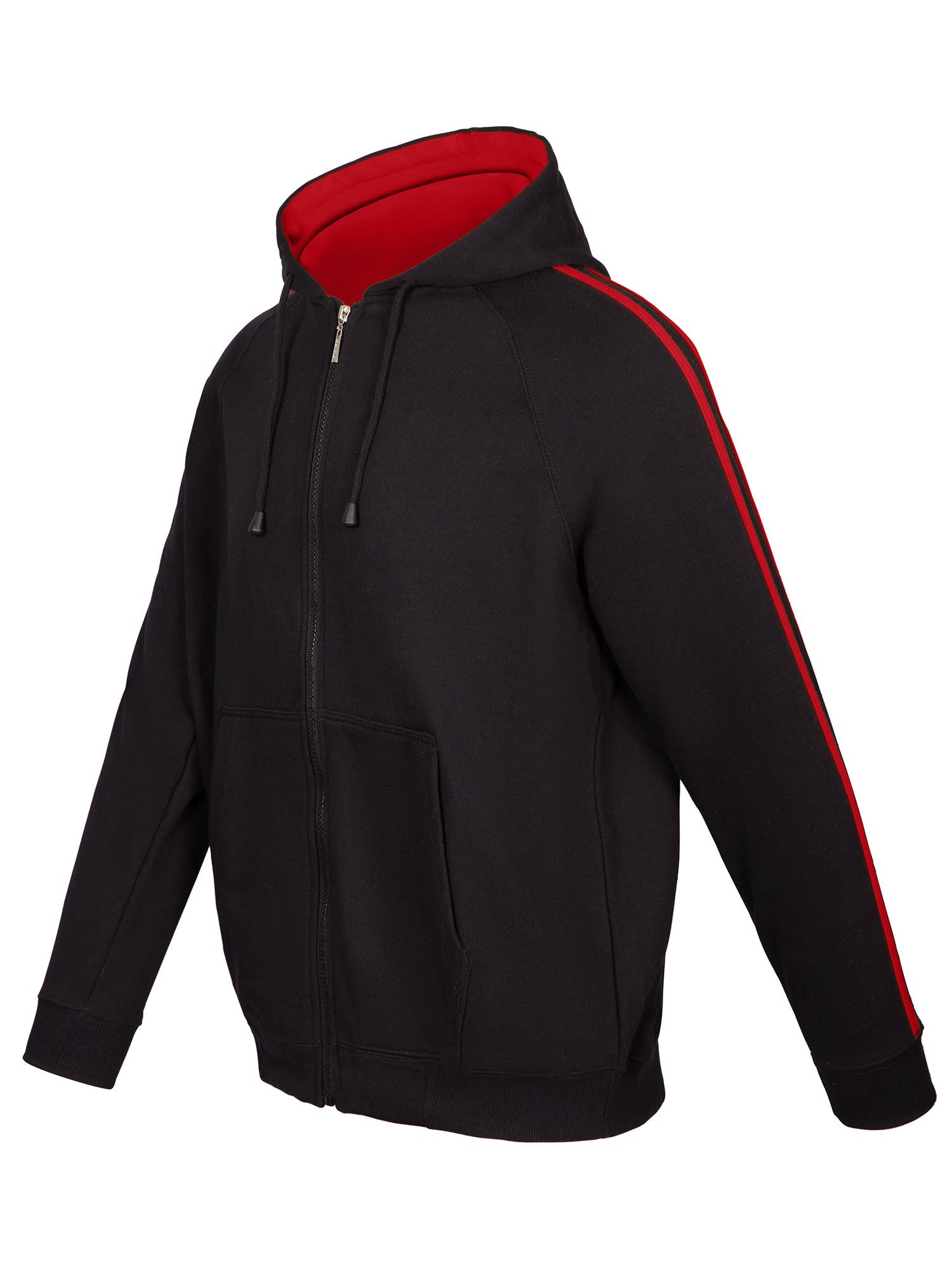 Mens Unbrushed Stripe Sleeve Hoodie