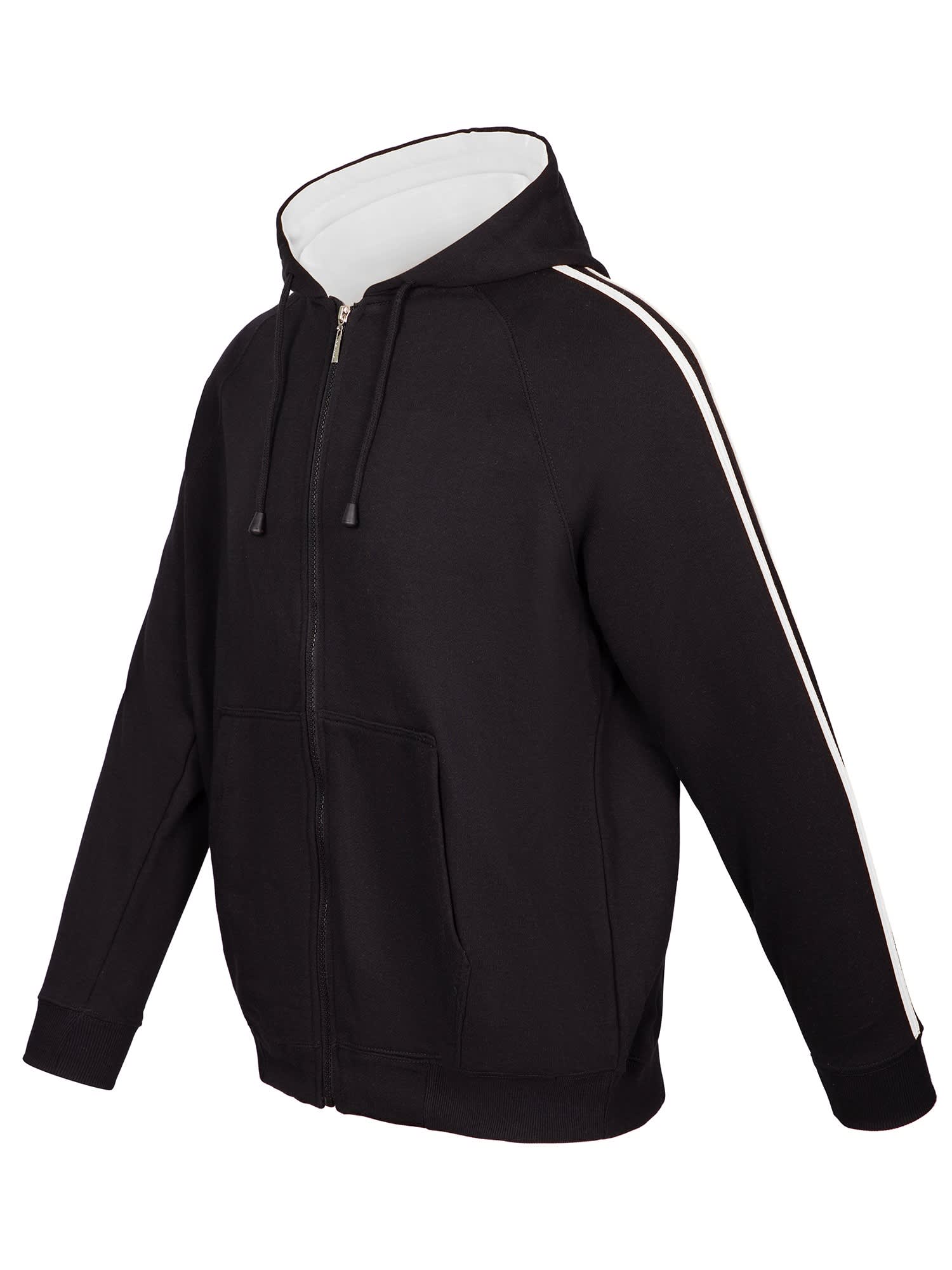 Mens Unbrushed Stripe Sleeve Hoodie