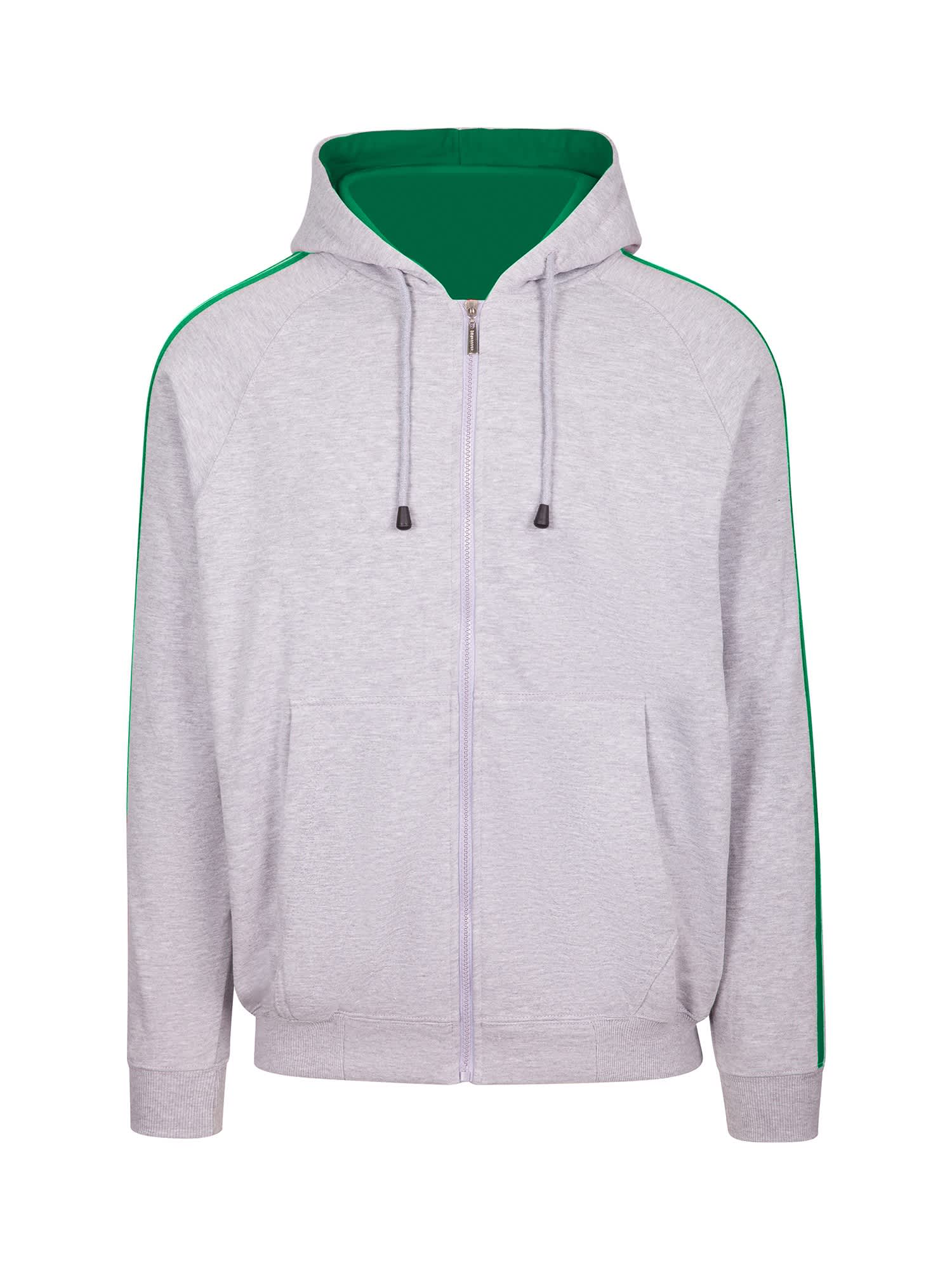 Mens Unbrushed Stripe Sleeve Hoodie