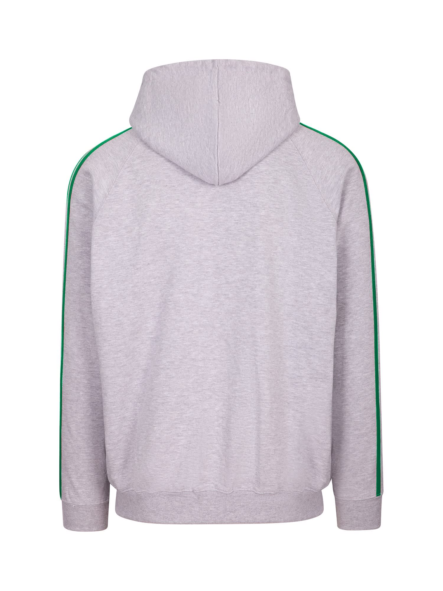 Mens Unbrushed Stripe Sleeve Hoodie