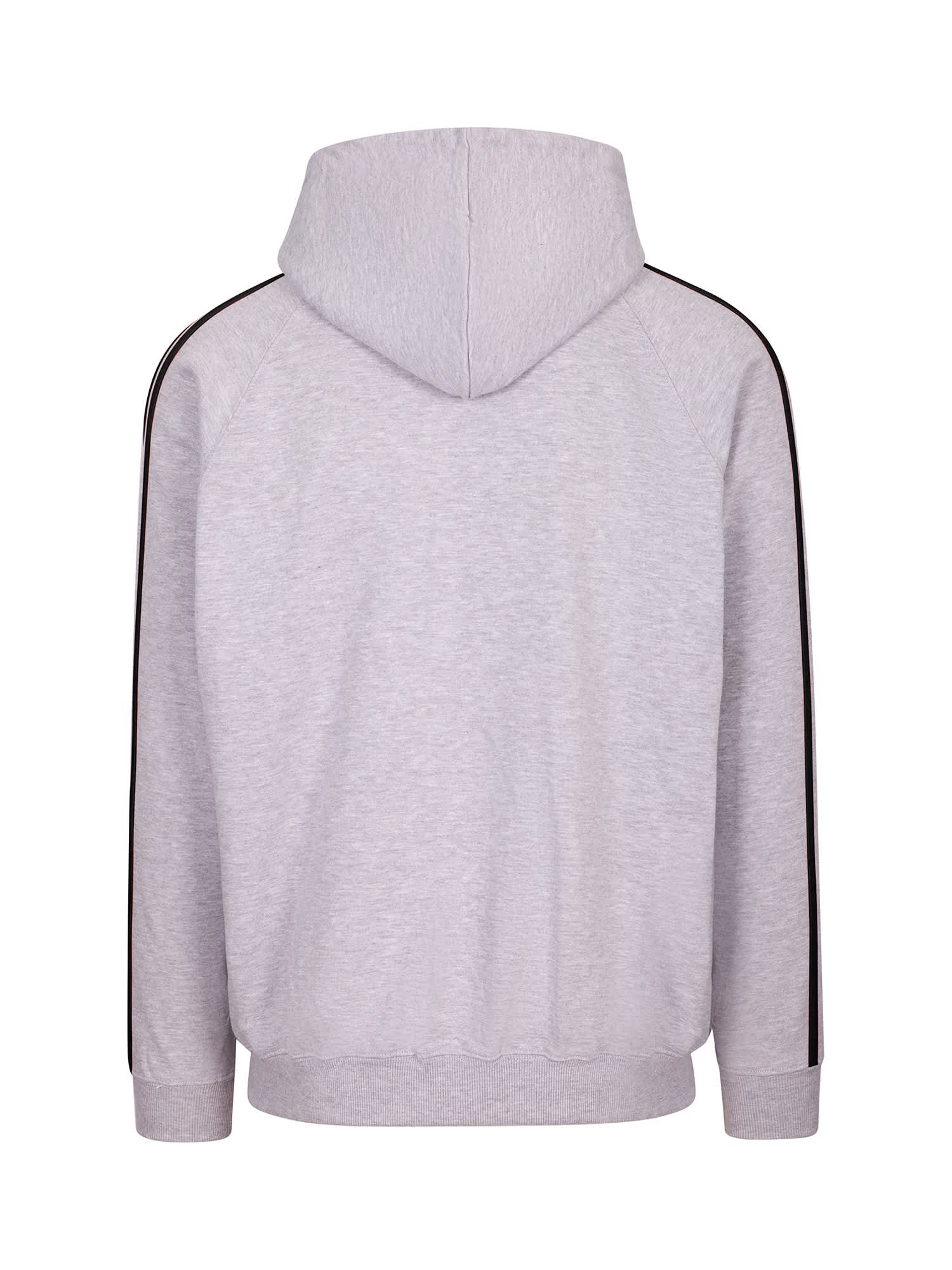 Mens Unbrushed Stripe Sleeve Hoodie