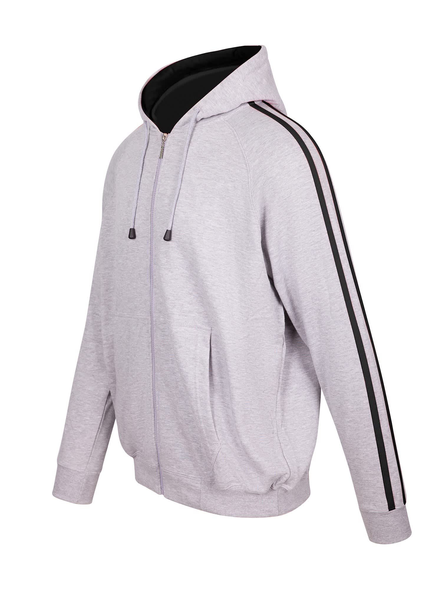 Mens Unbrushed Stripe Sleeve Hoodie