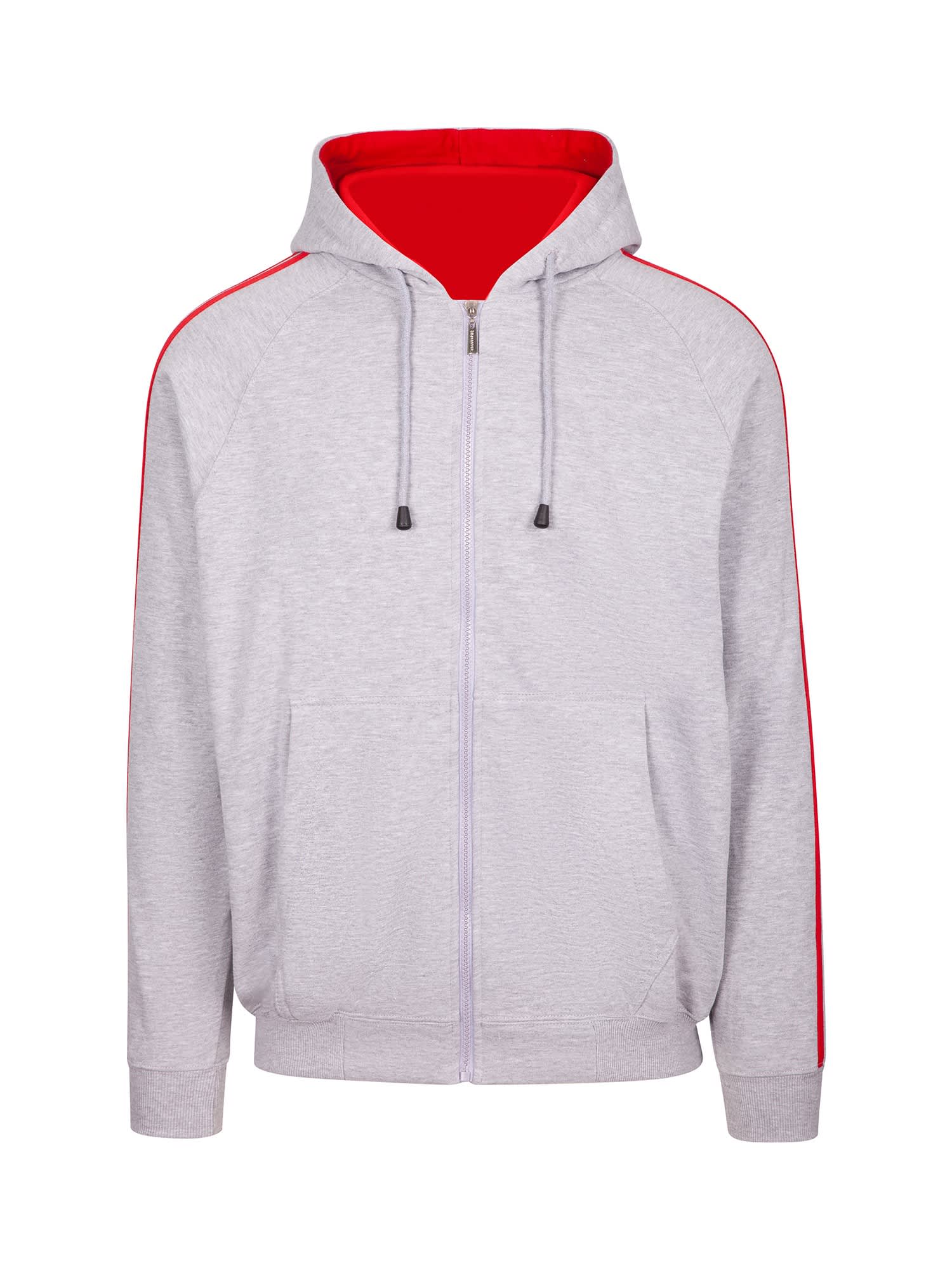 Mens Unbrushed Stripe Sleeve Hoodie