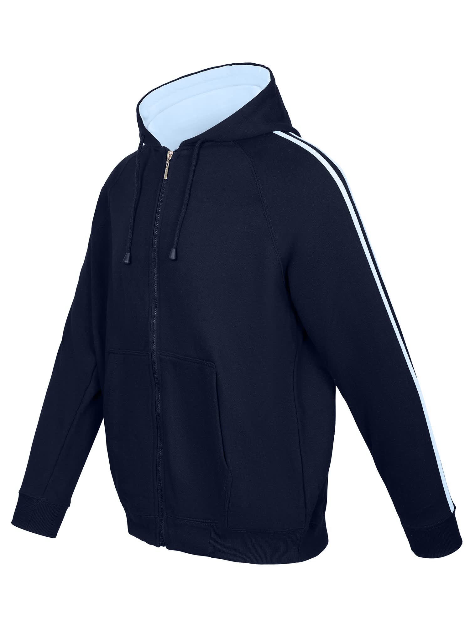 Mens Unbrushed Stripe Sleeve Hoodie