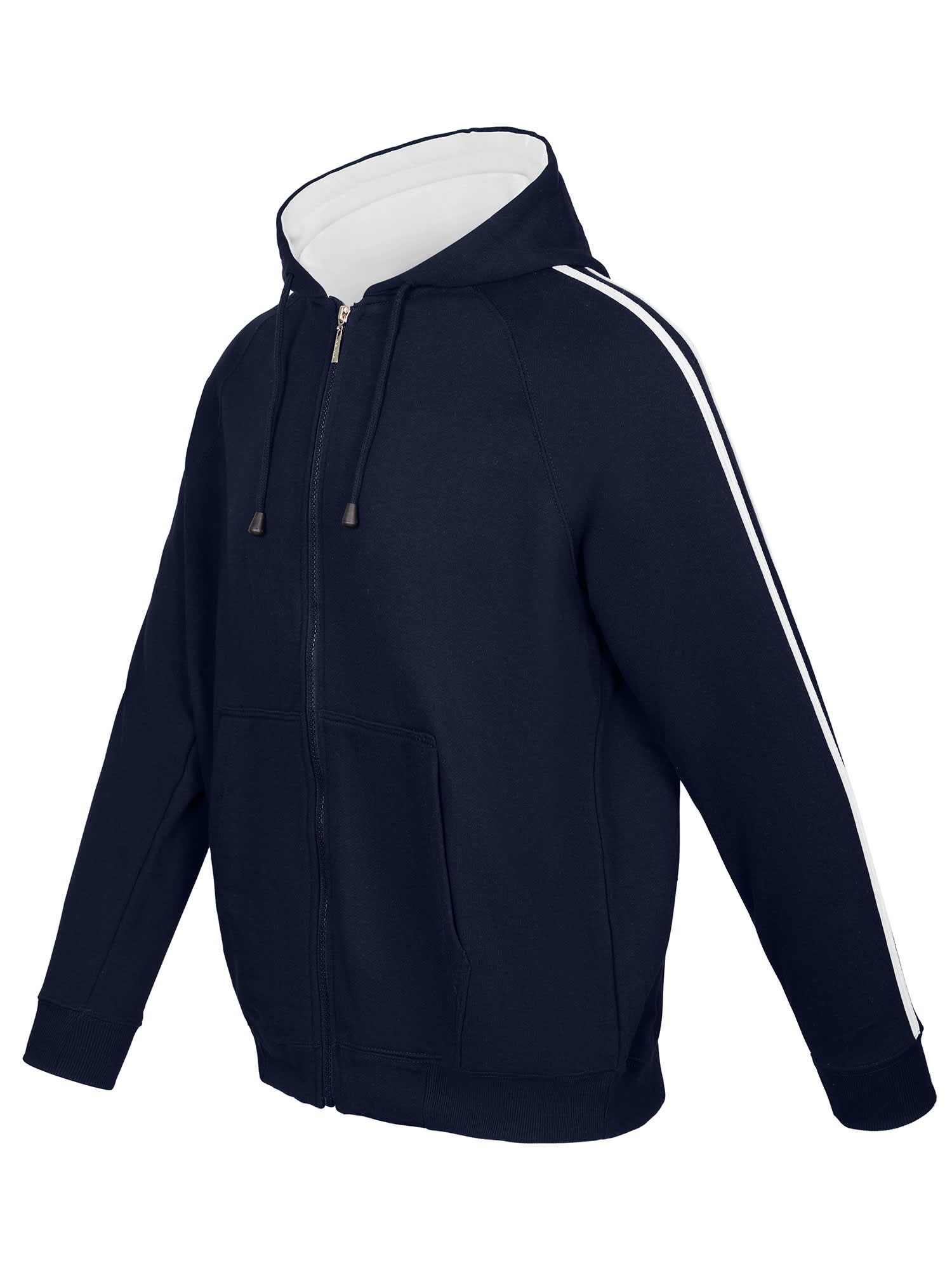 Mens Unbrushed Stripe Sleeve Hoodie