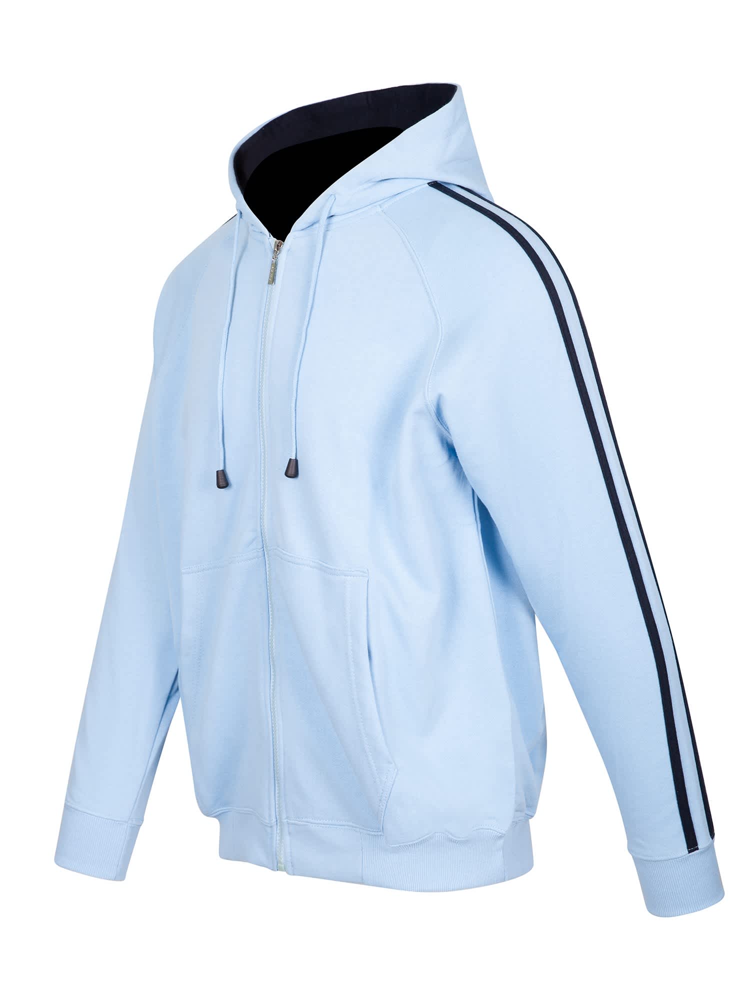 Mens Unbrushed Stripe Sleeve Hoodie