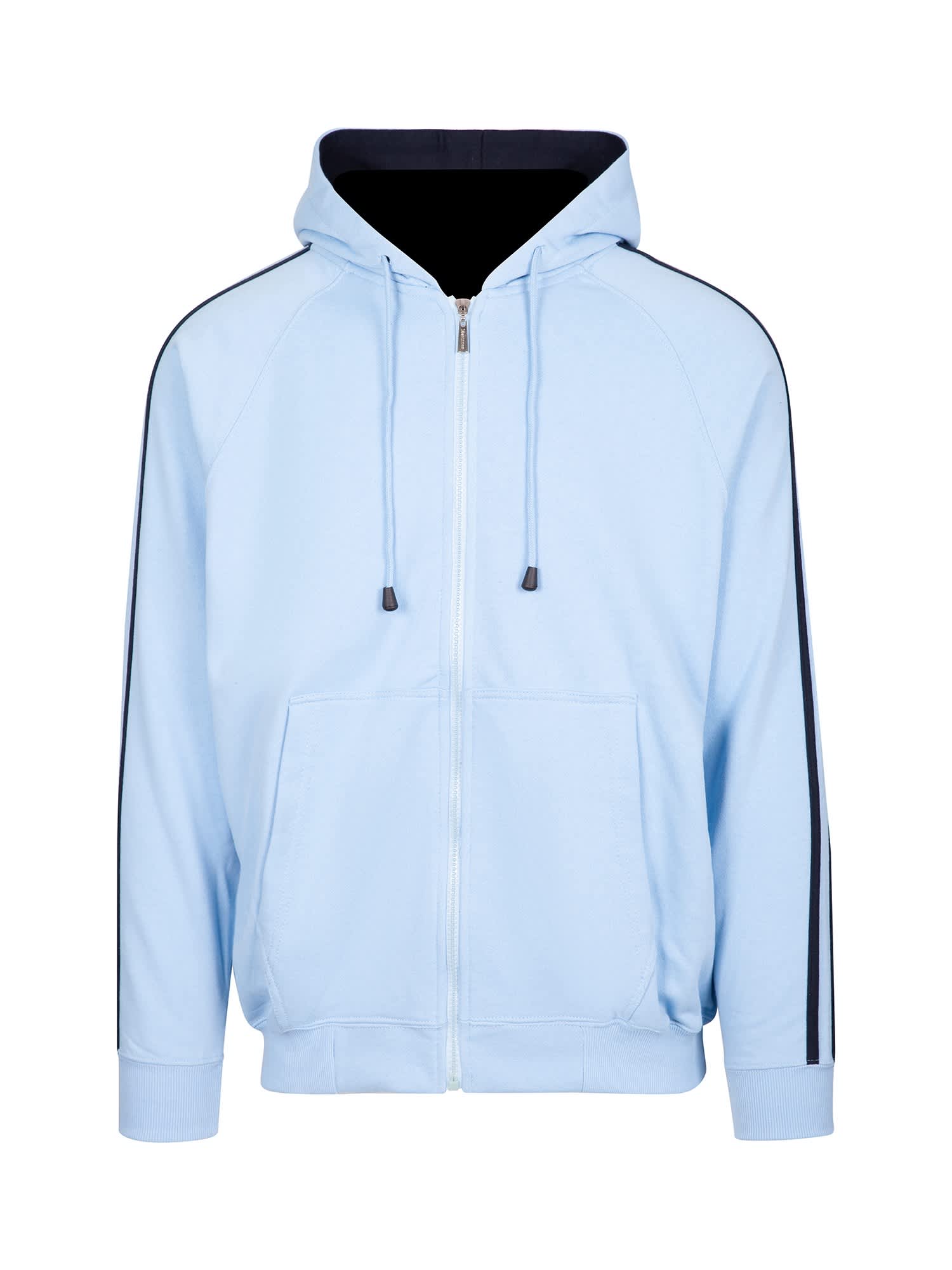 Mens Unbrushed Stripe Sleeve Hoodie