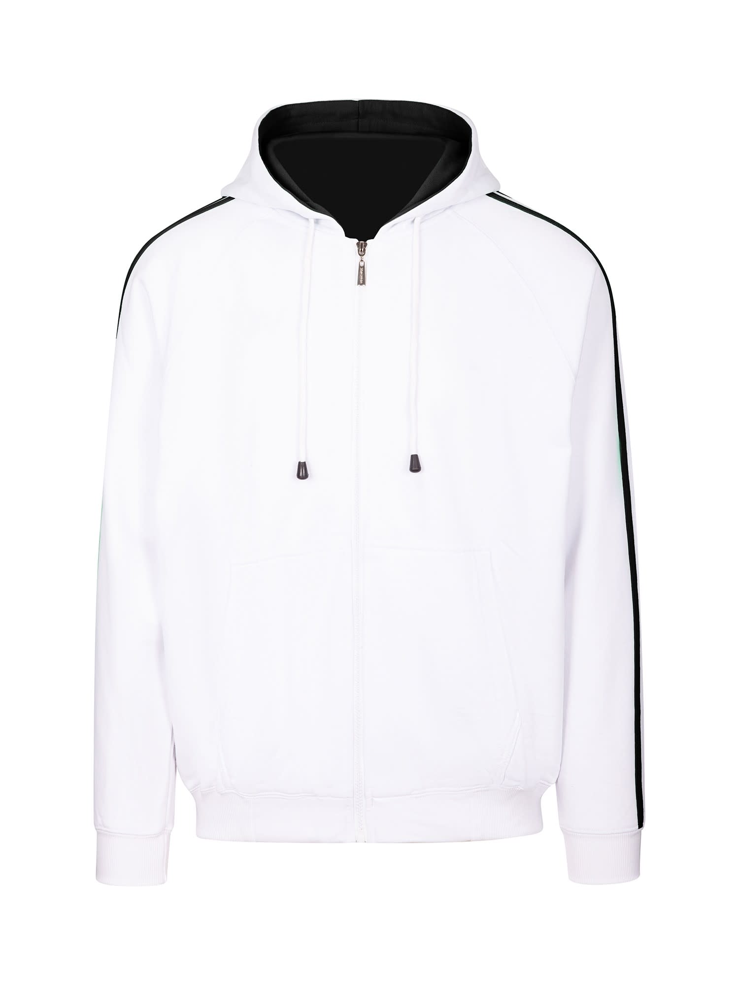 Mens Unbrushed Stripe Sleeve Hoodie