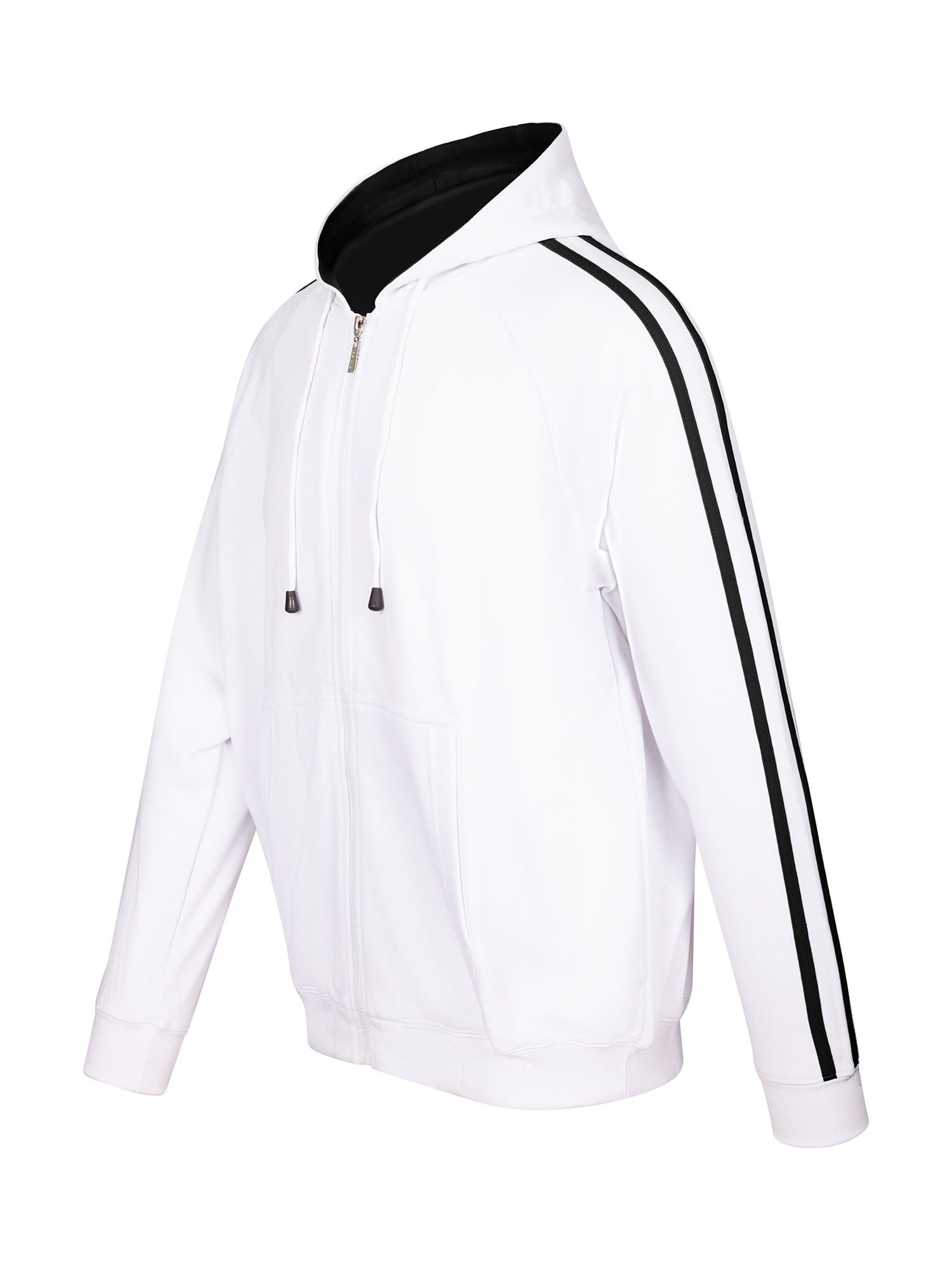 Mens Unbrushed Stripe Sleeve Hoodie