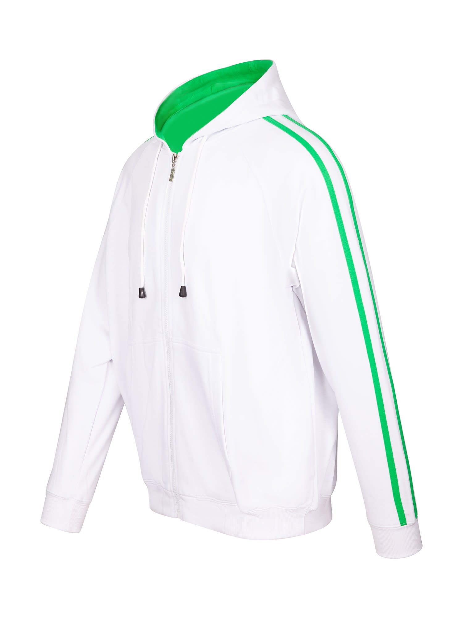 Mens Unbrushed Stripe Sleeve Hoodie