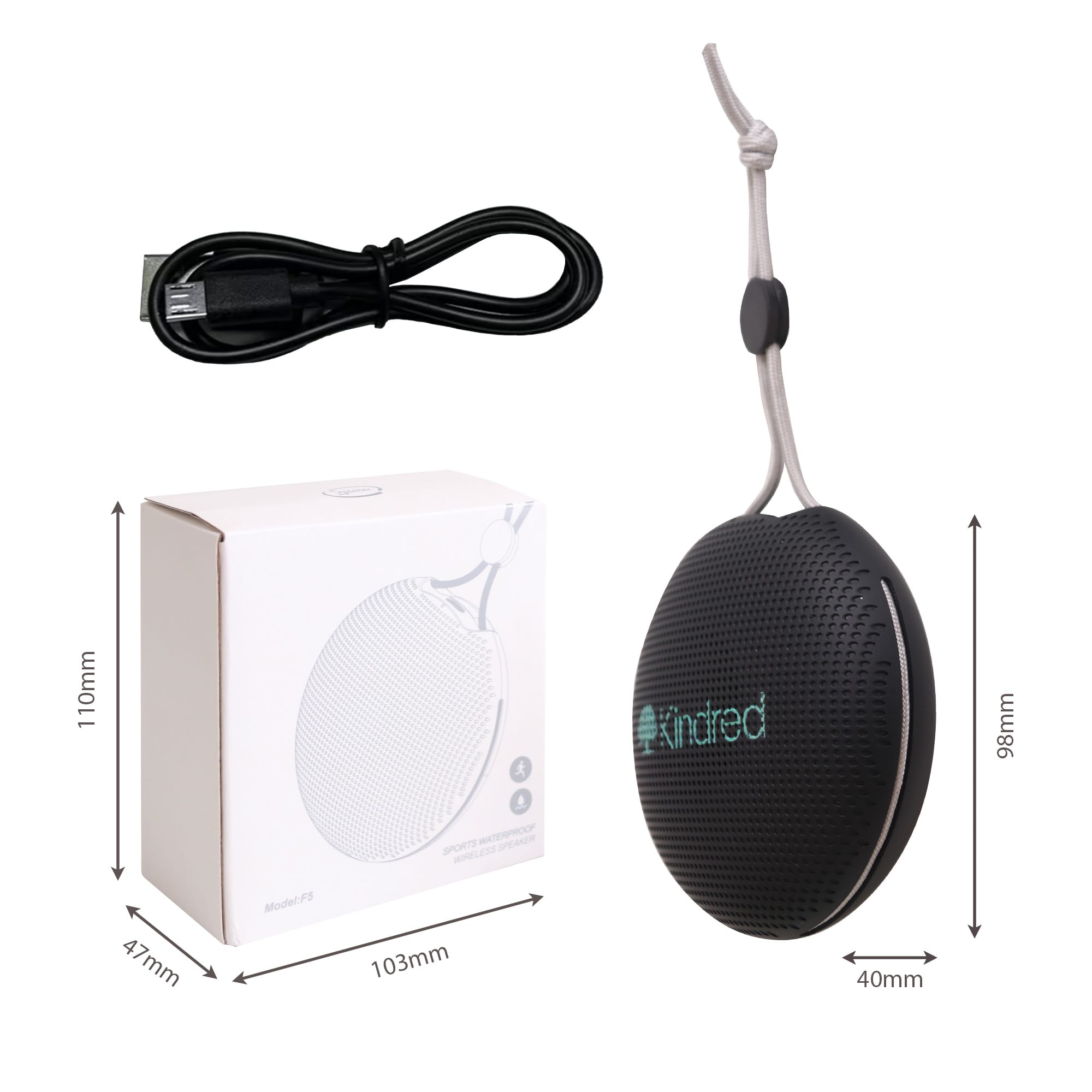 Portable Waterproof Bluetooth Speaker with Microphone