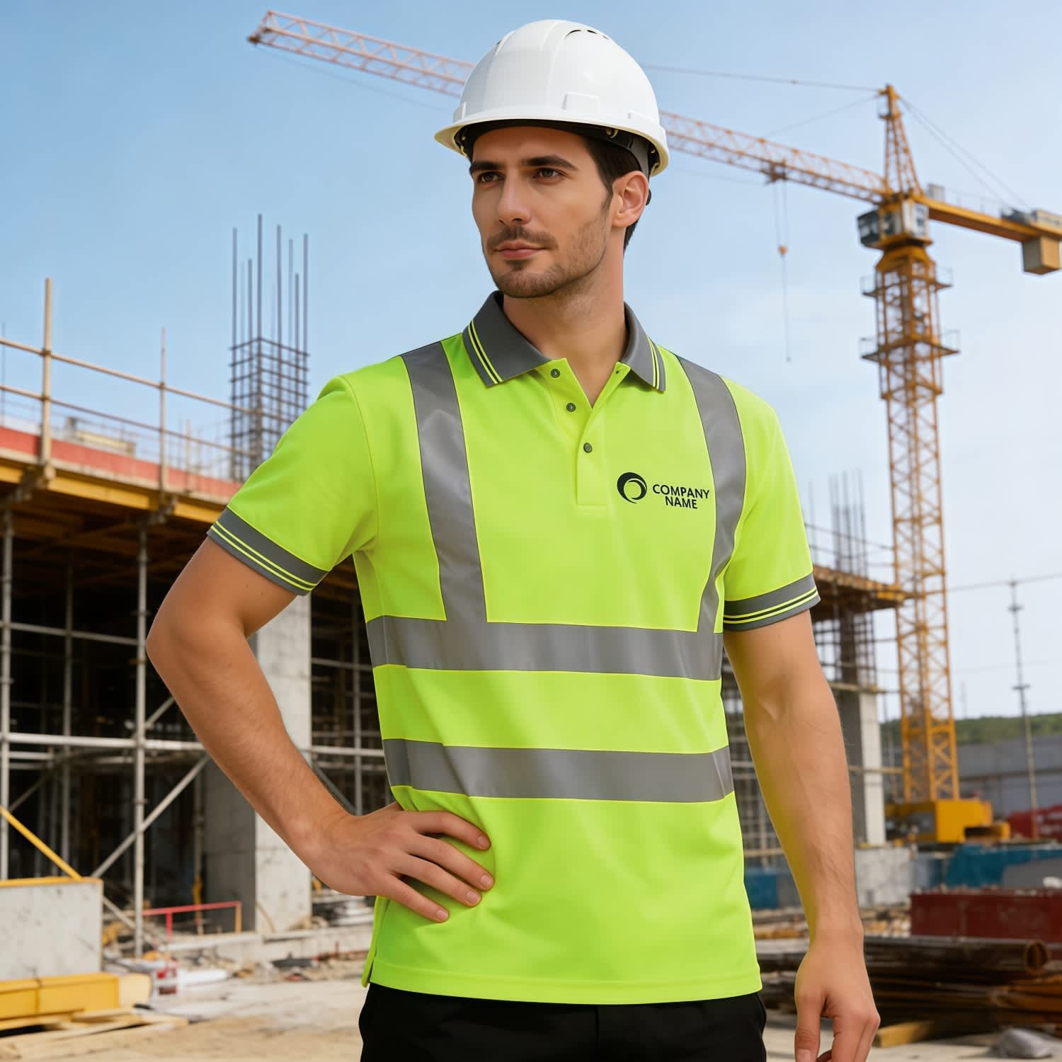 Unisex Polyester Hi-Vis Reflective S/S Polo