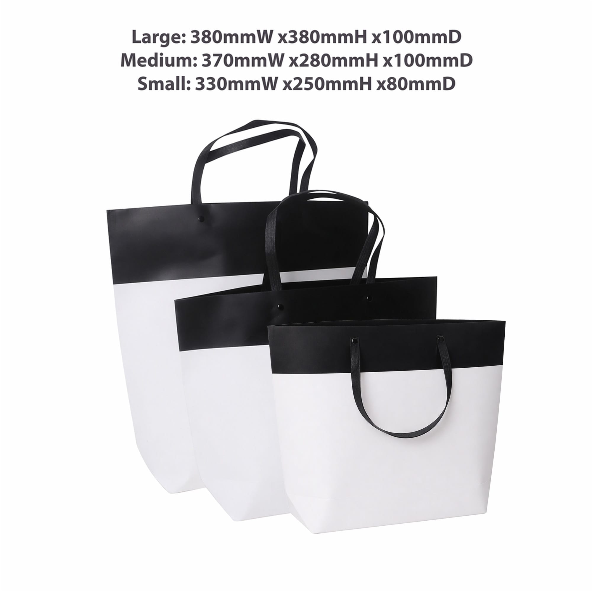 Large Black&White Boutique Paper Bag(380 x 380 x 100mm)