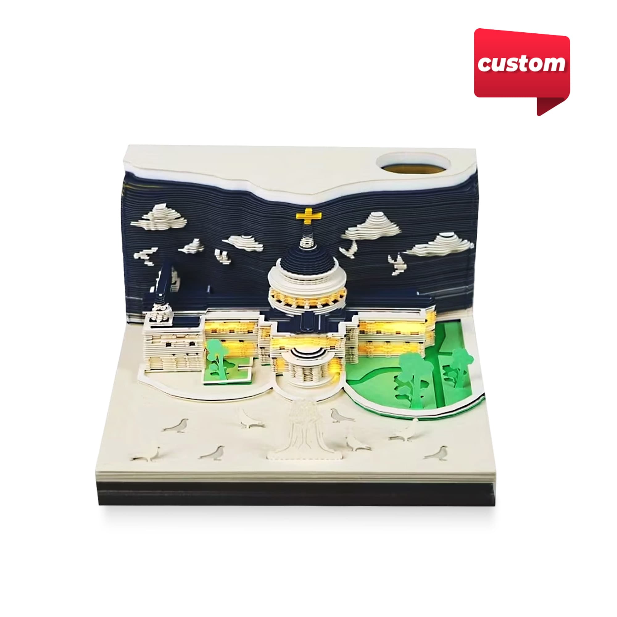 3D Paper Carving Notepad Weekly Calendar