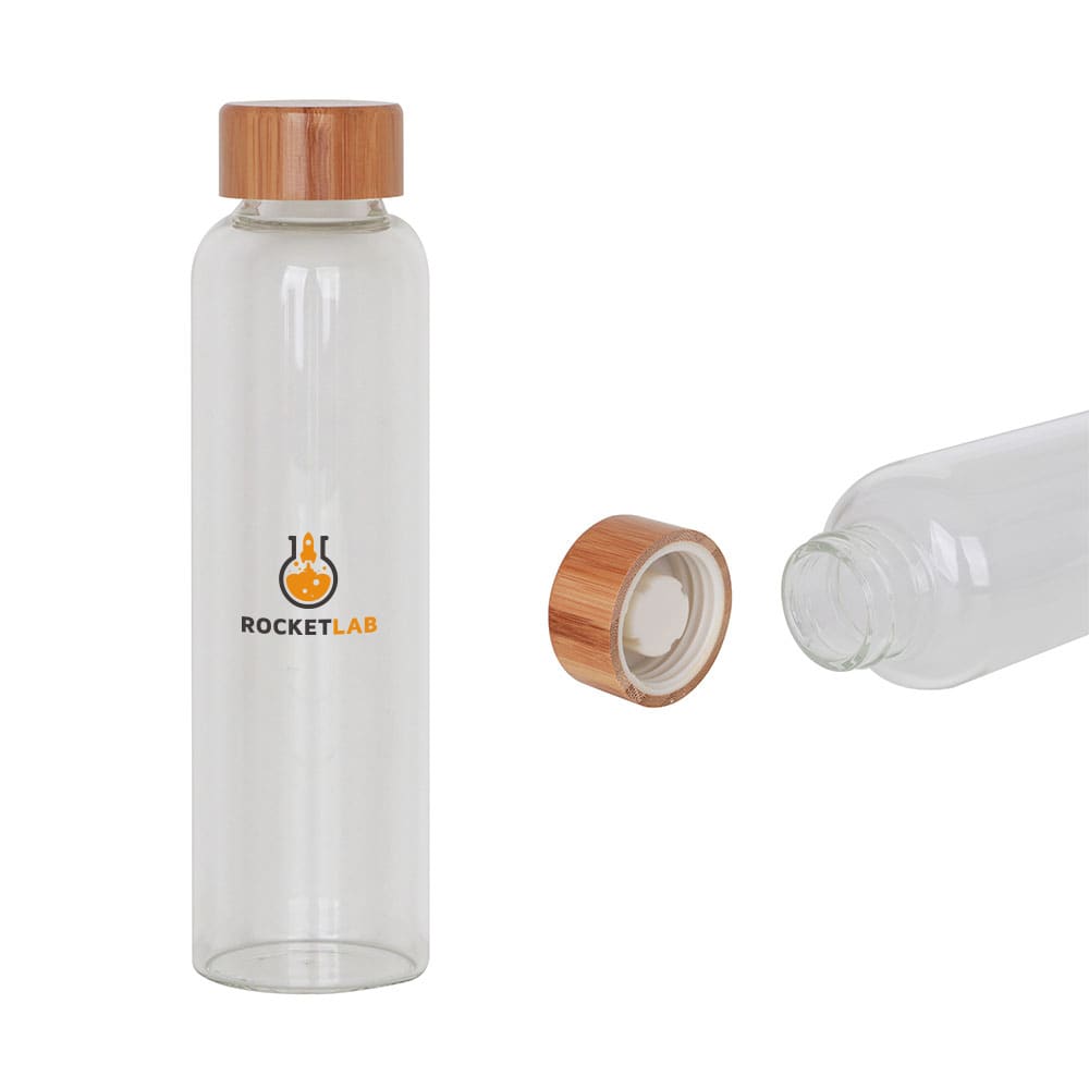 550ml Glass Drink Bottle with Bamboo Lid