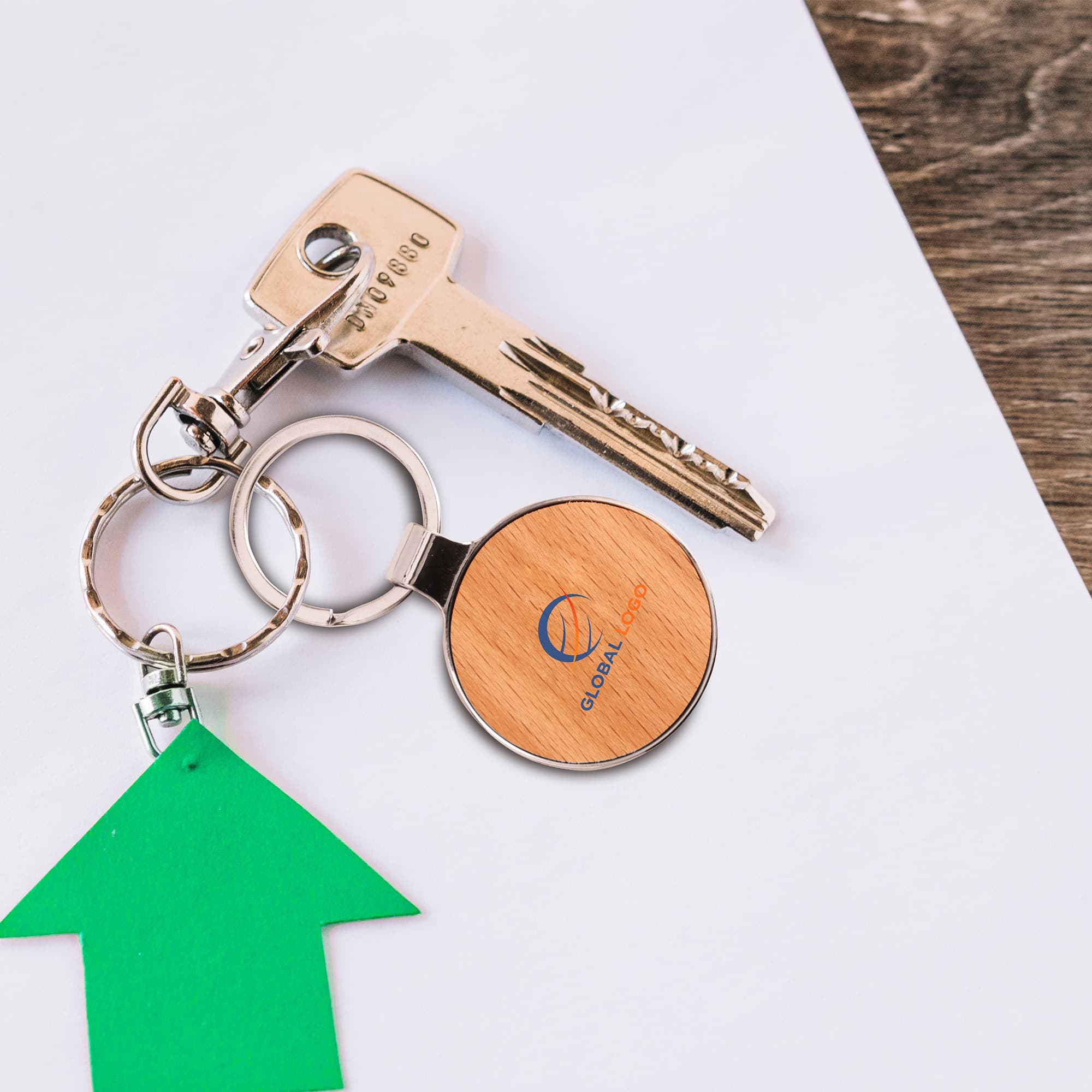 Round Wooden Keyring