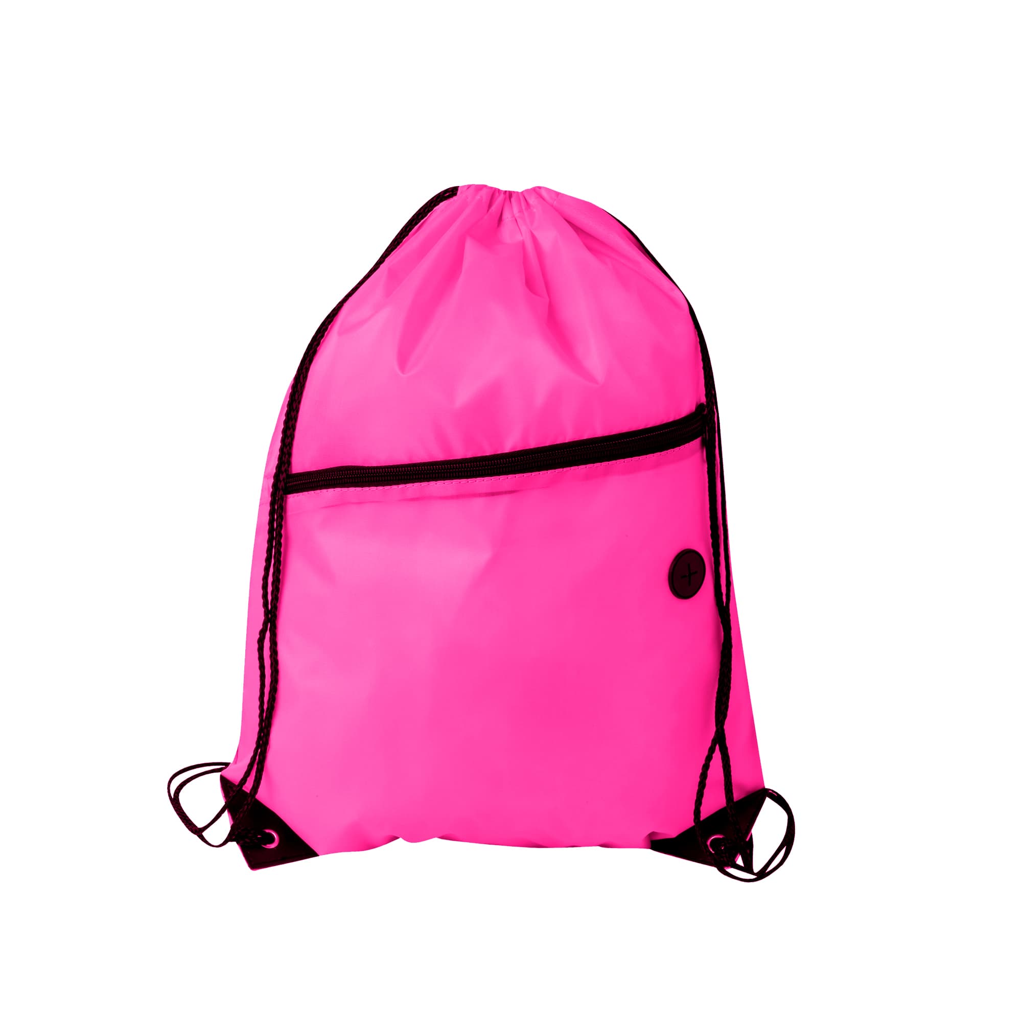 Polyester Drawstring Bag with Zippered Pocket