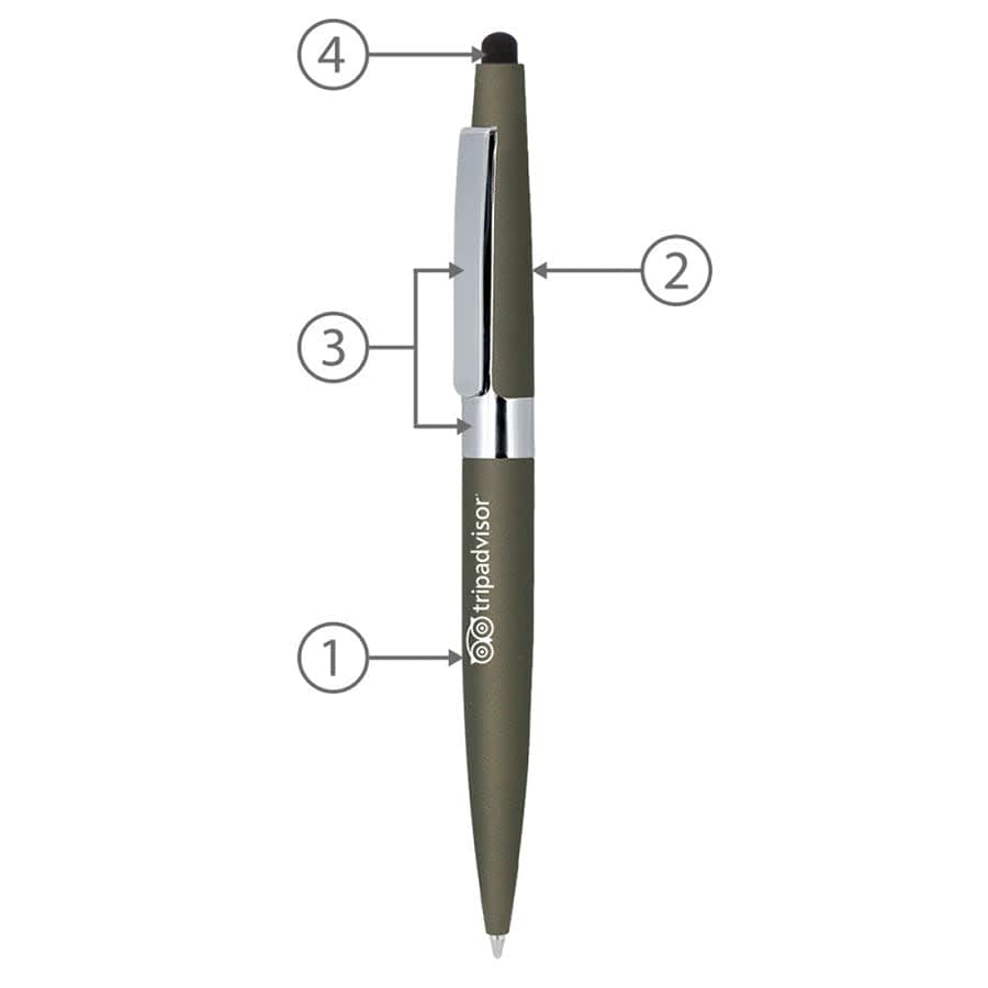 BND77S PERI STYLUS, TWIST METAL BALL PEN