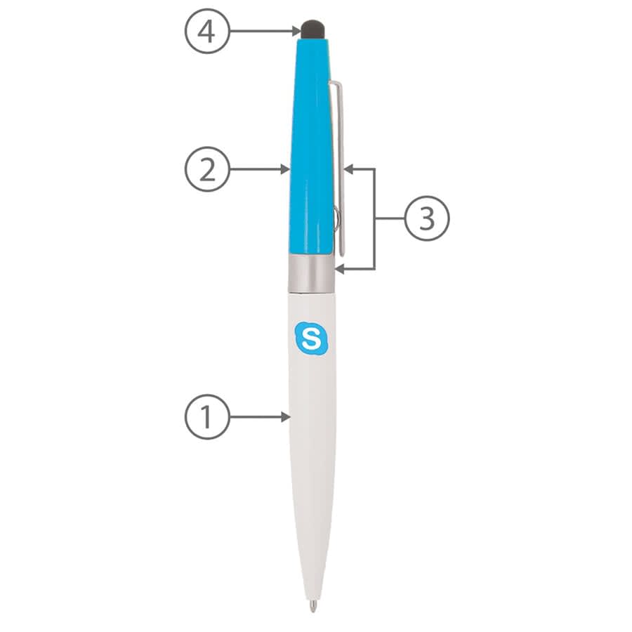 BND77S PERI STYLUS, TWIST METAL BALL PEN