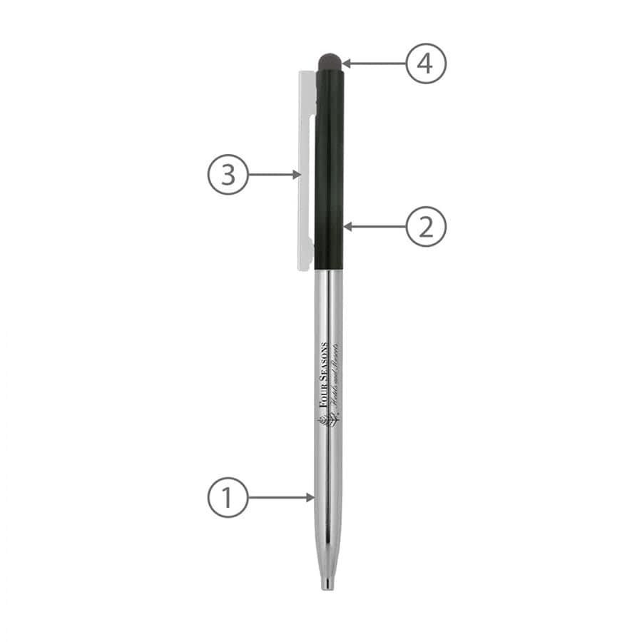 BND78S SARI STYLUS, THIN TWIST METAL BALL PEN