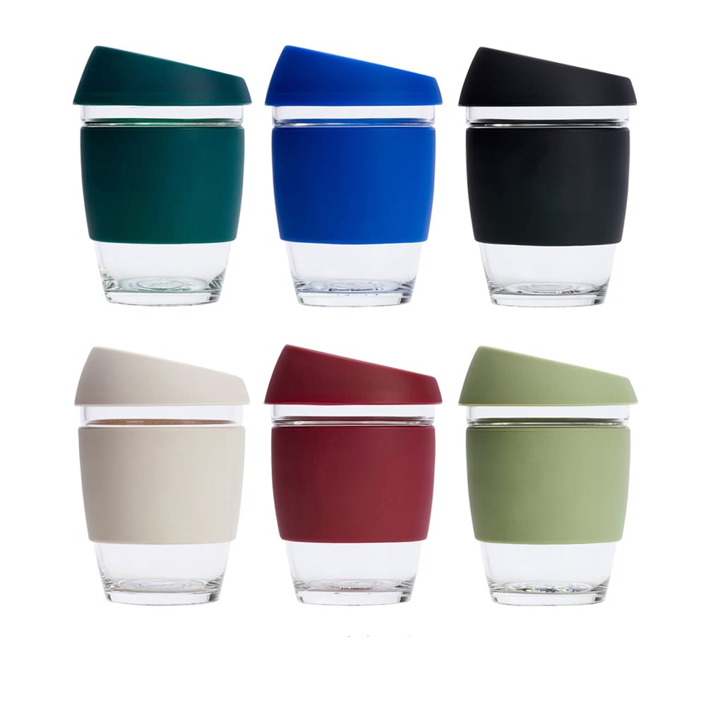 12 OZ Reusable Glass Coffee Cup
