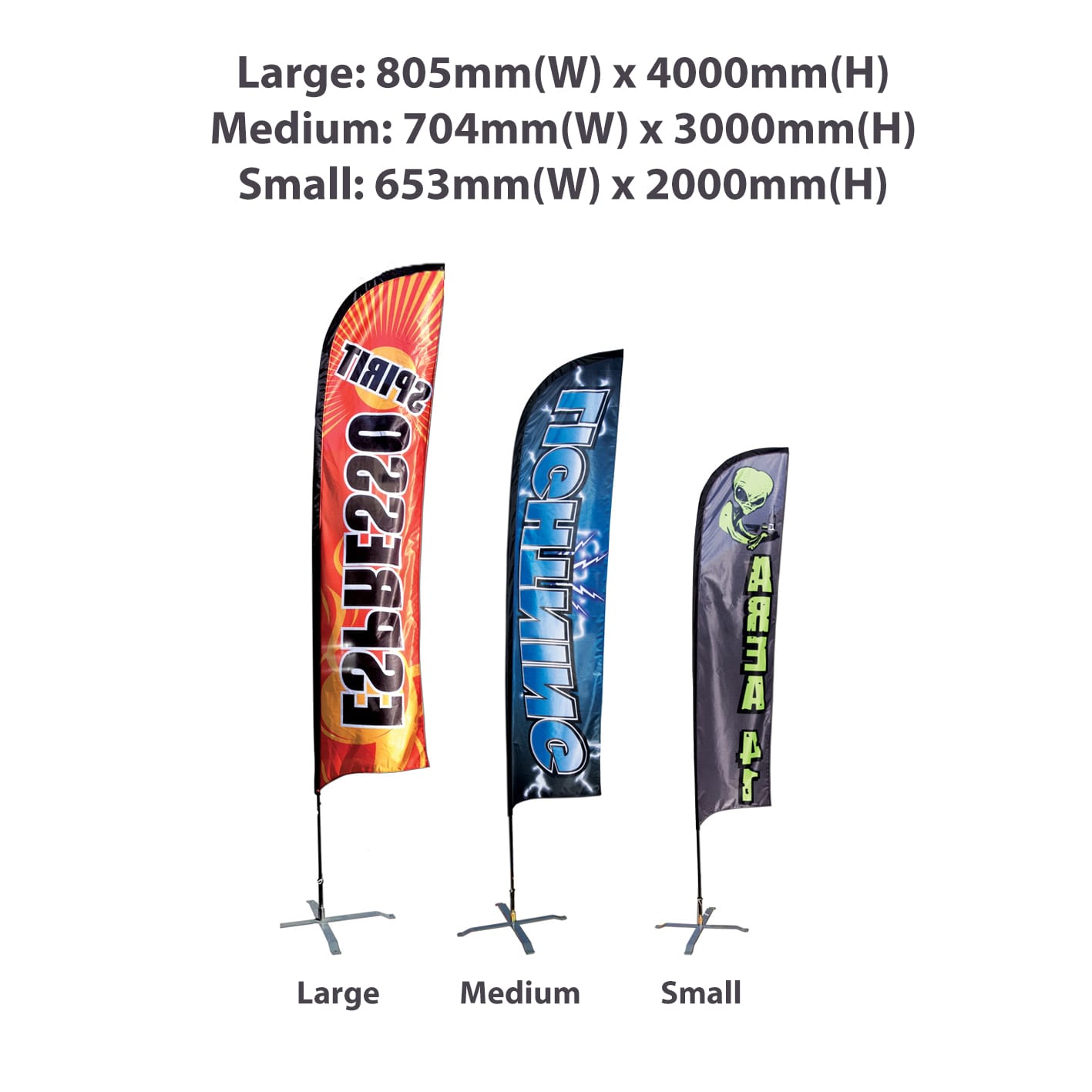 Medium(70.4*300cm) Straight Feather Banners 13ft