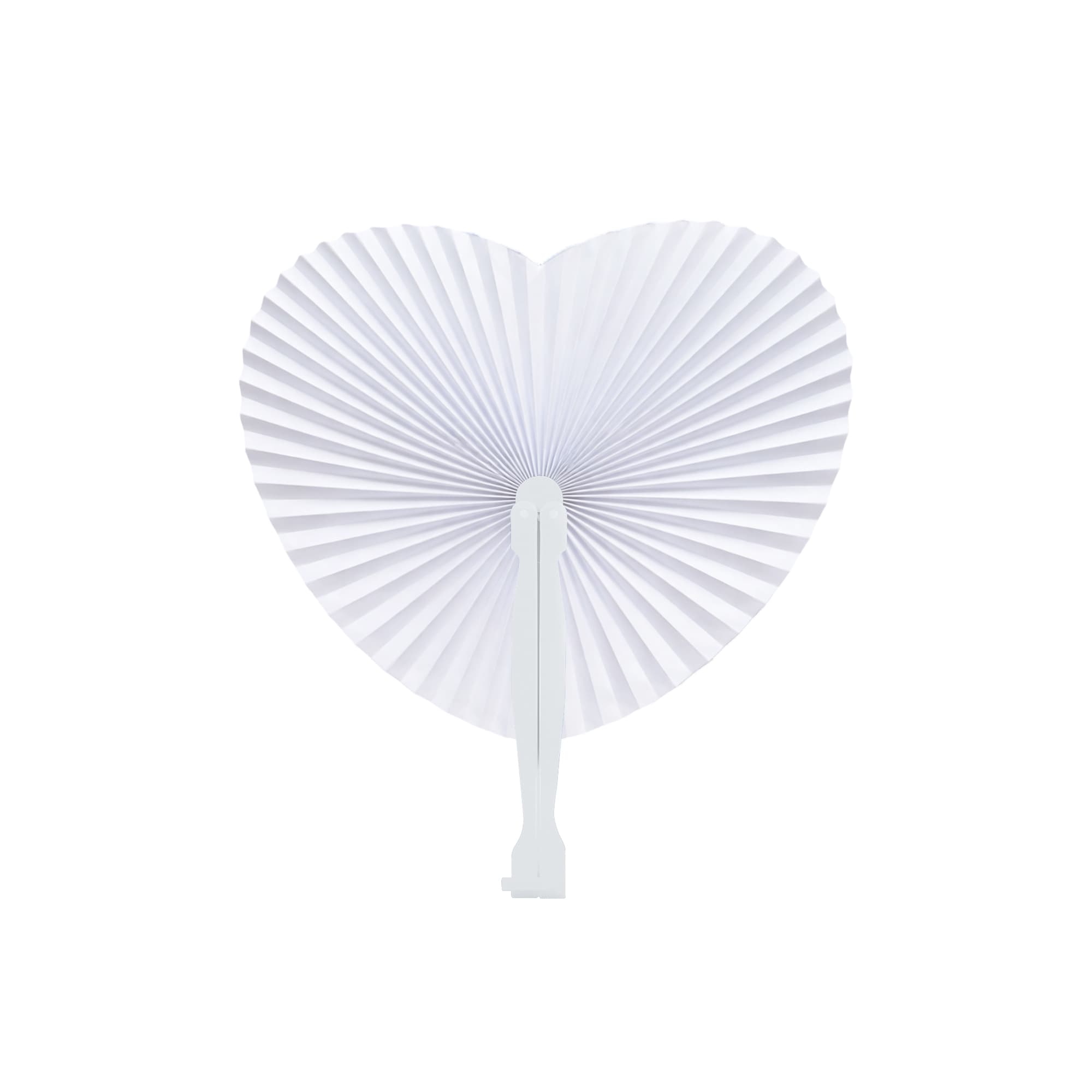 Heart Shape Plastic Handle Paper Fan