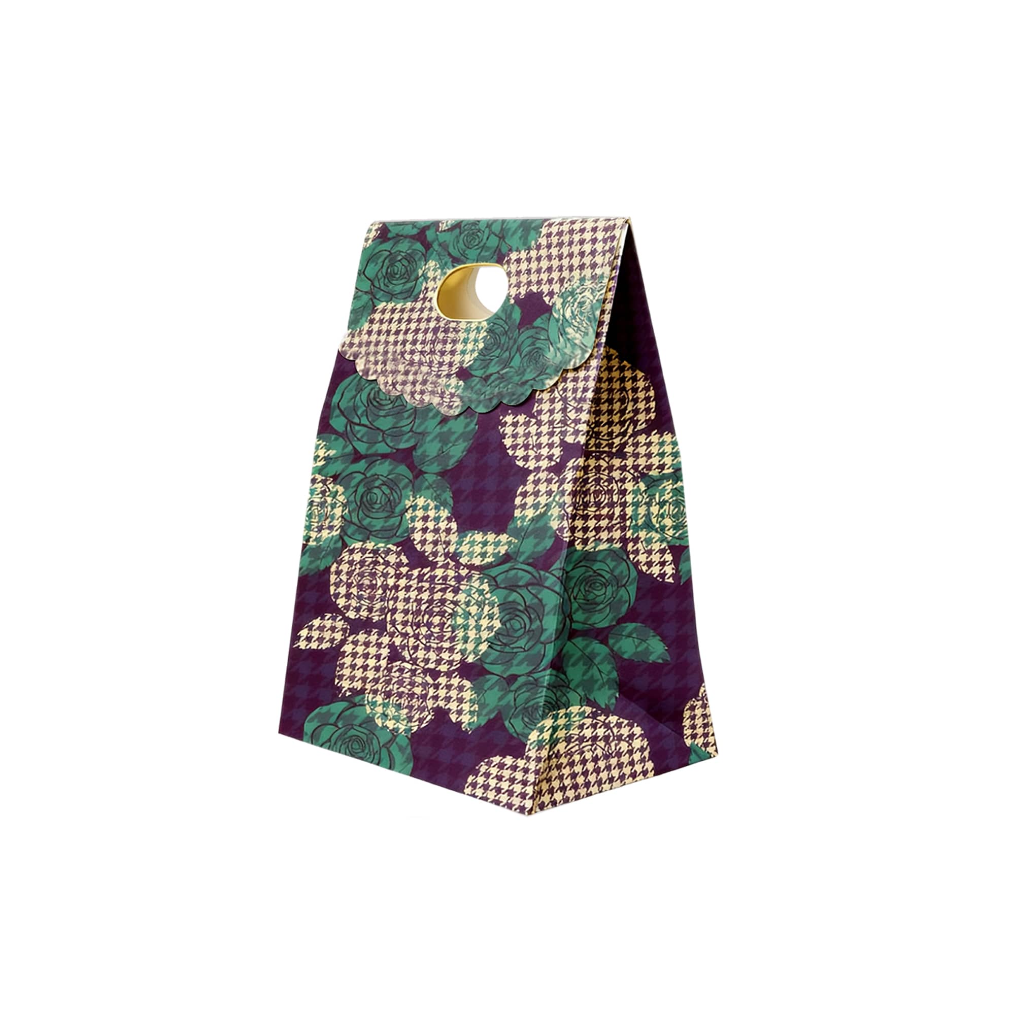 Die cut Handle Bag with Flap(150x220x100mm+80mm flap)