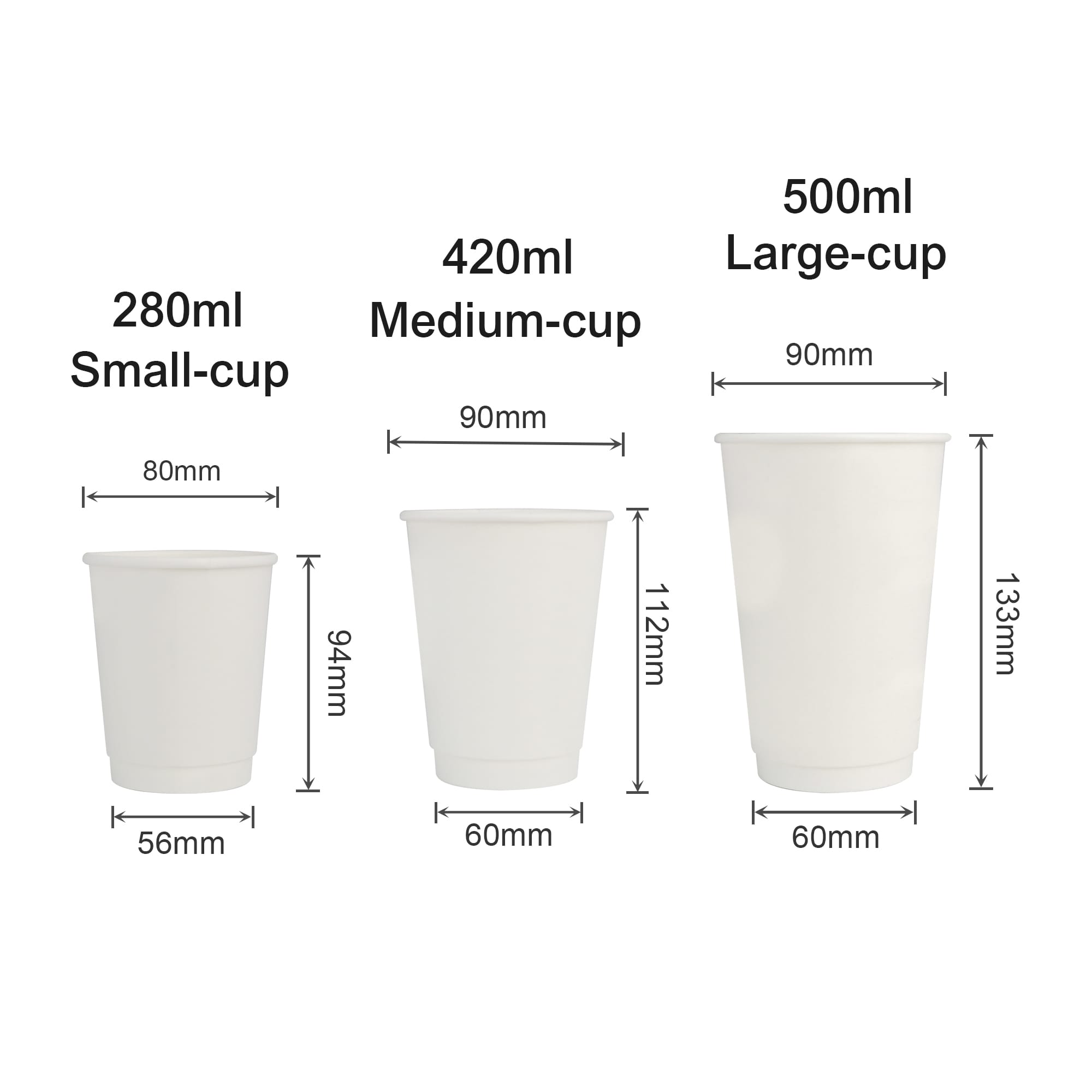 PLA Double Wall Compostable Paper Cups with Cup Sleeve