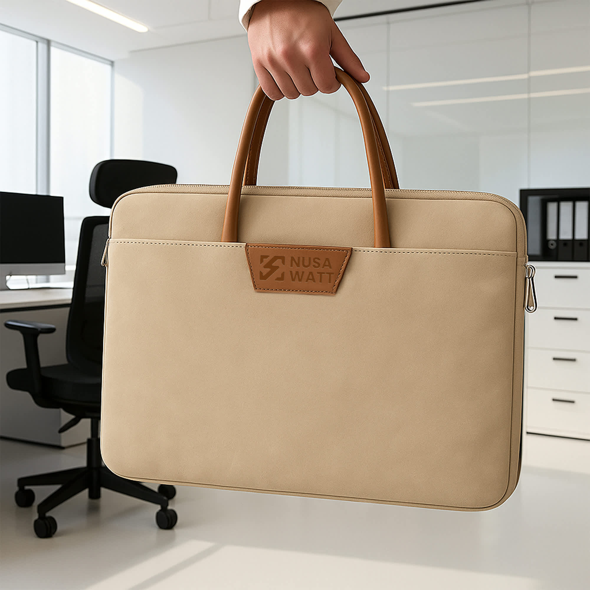 Suede PU Leather Laptop Bag