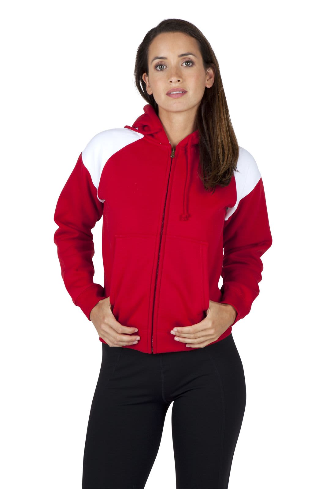 Womens/Juniors Shoulder Contrast ZIP Hoodie