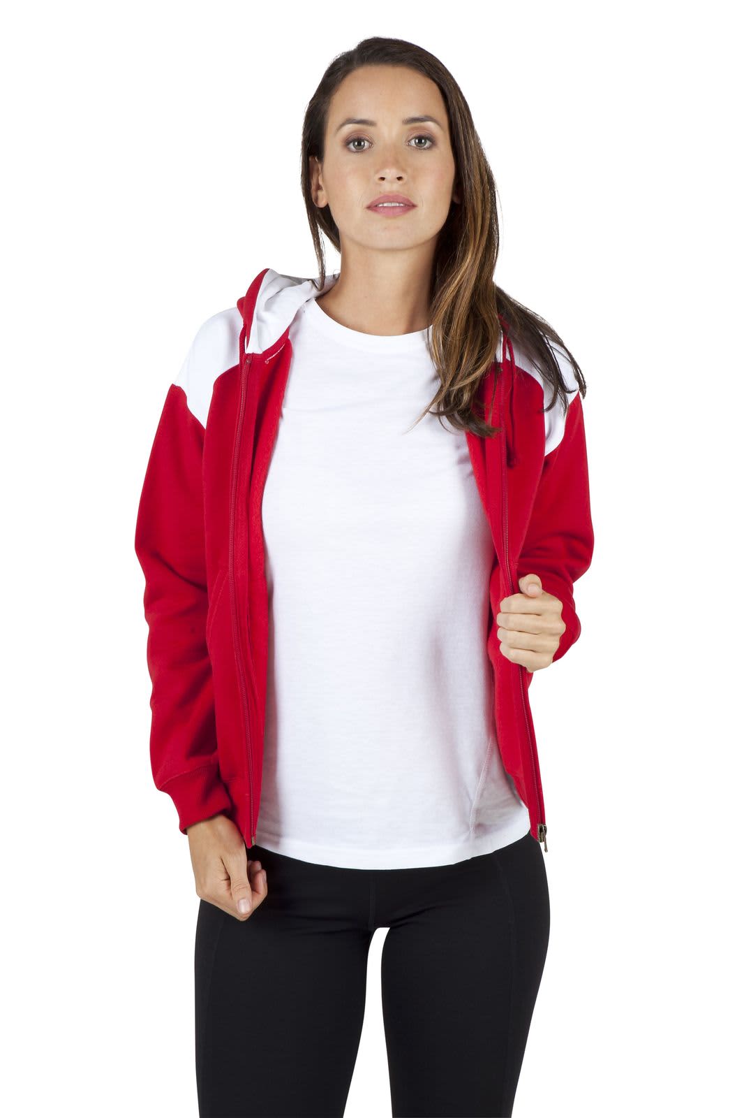 Womens/Juniors Shoulder Contrast ZIP Hoodie