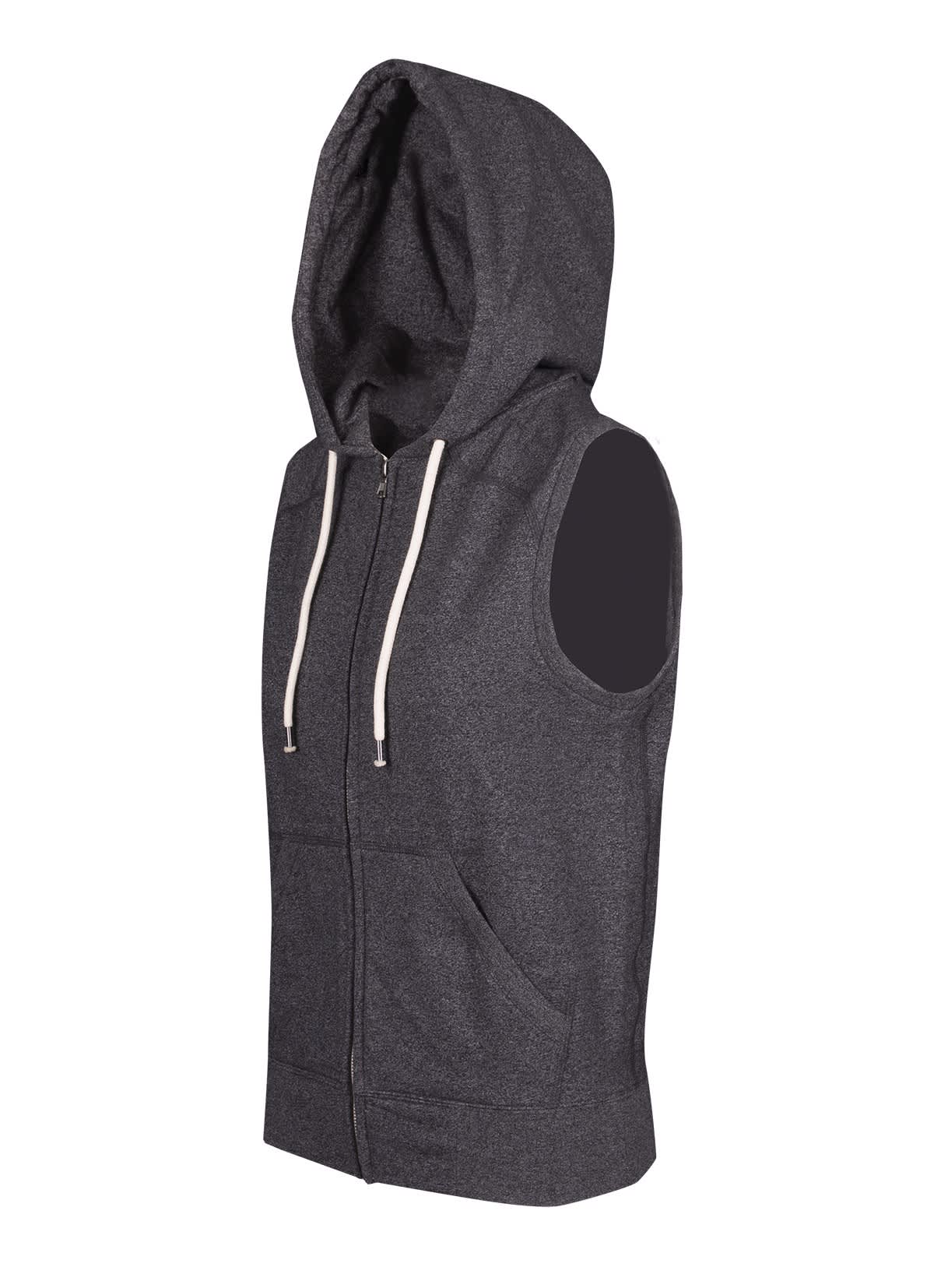 Womens/Junior Heather SLEEVELESS ZIP Hoodies - Greatness Range