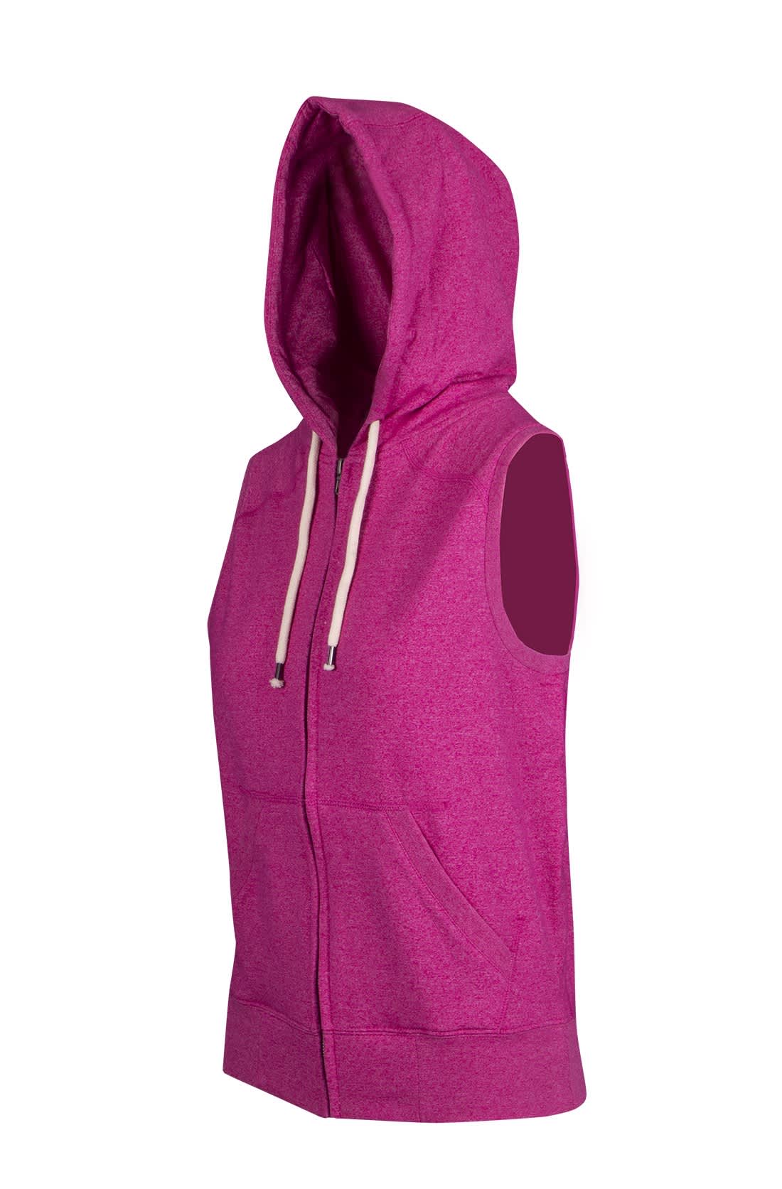 Womens/Junior Heather SLEEVELESS ZIP Hoodies - Greatness Range
