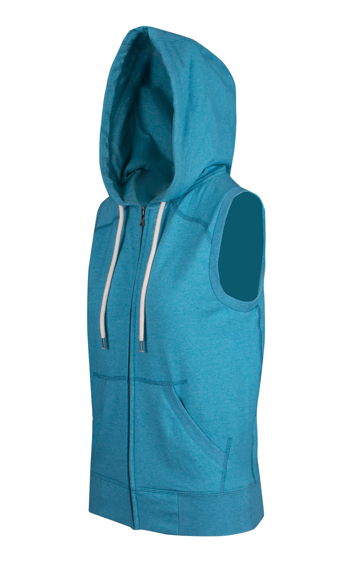 Womens/Junior Heather SLEEVELESS ZIP Hoodies - Greatness Range