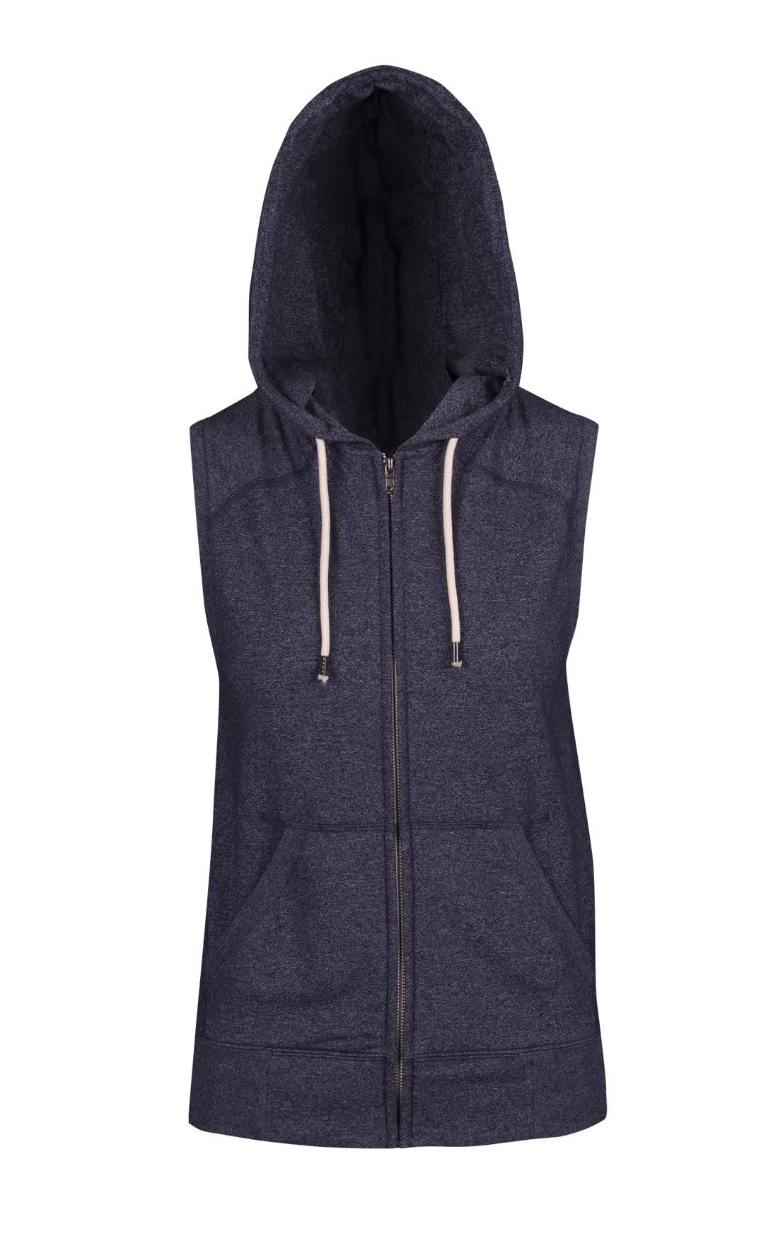 Womens/Junior Heather SLEEVELESS ZIP Hoodies - Greatness Range