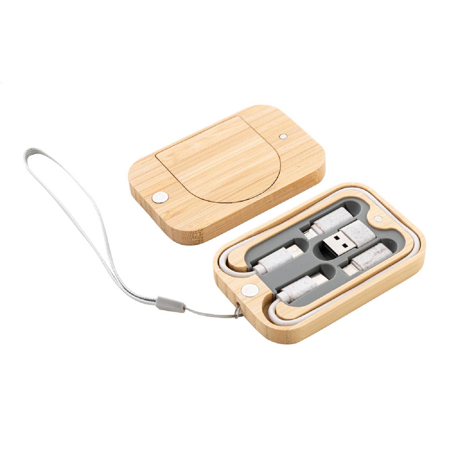 AURORA Bamboo Magnetic Wireless & Cable Charger Set