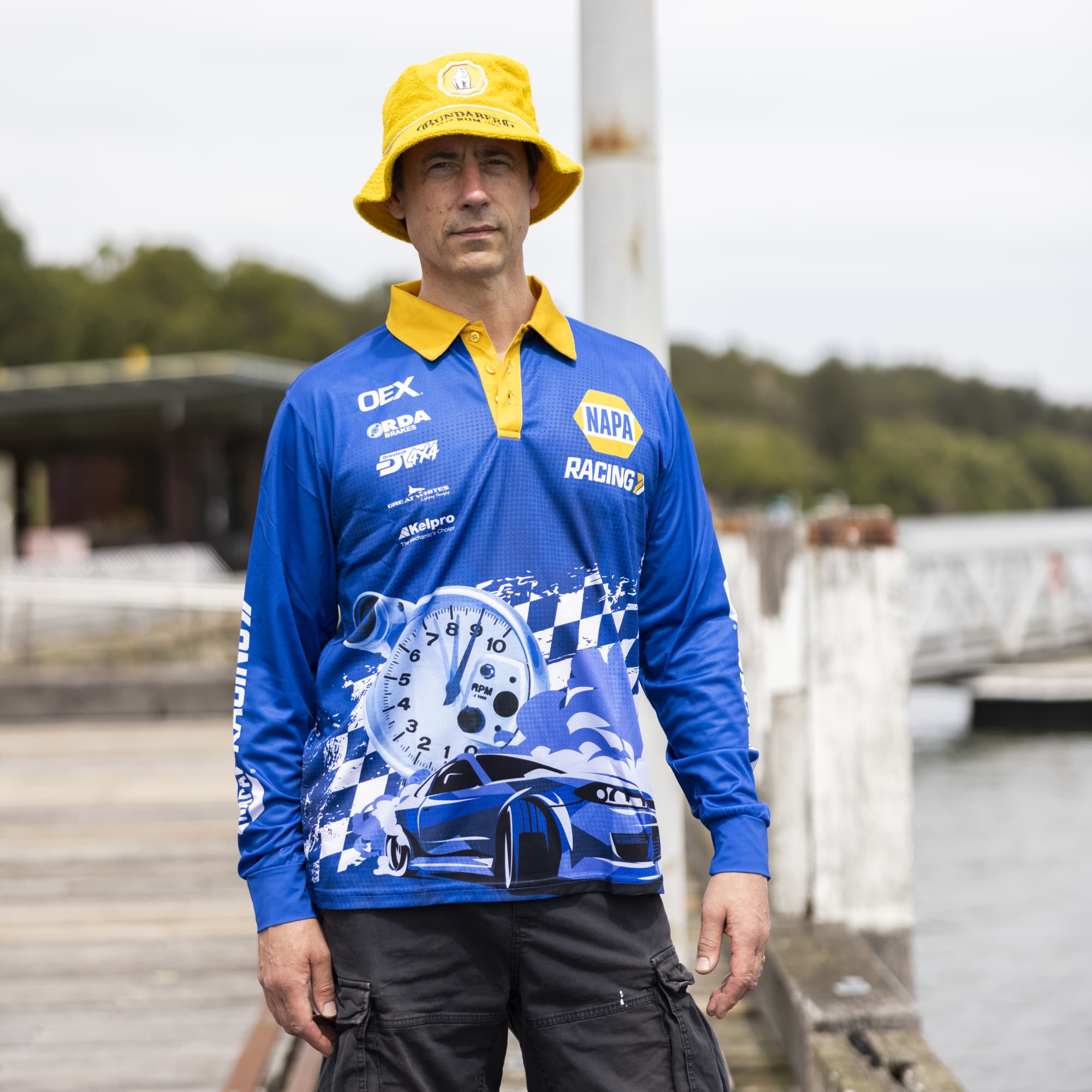 Men's Long Sleeve Polyester Sublimated Fishing Polo