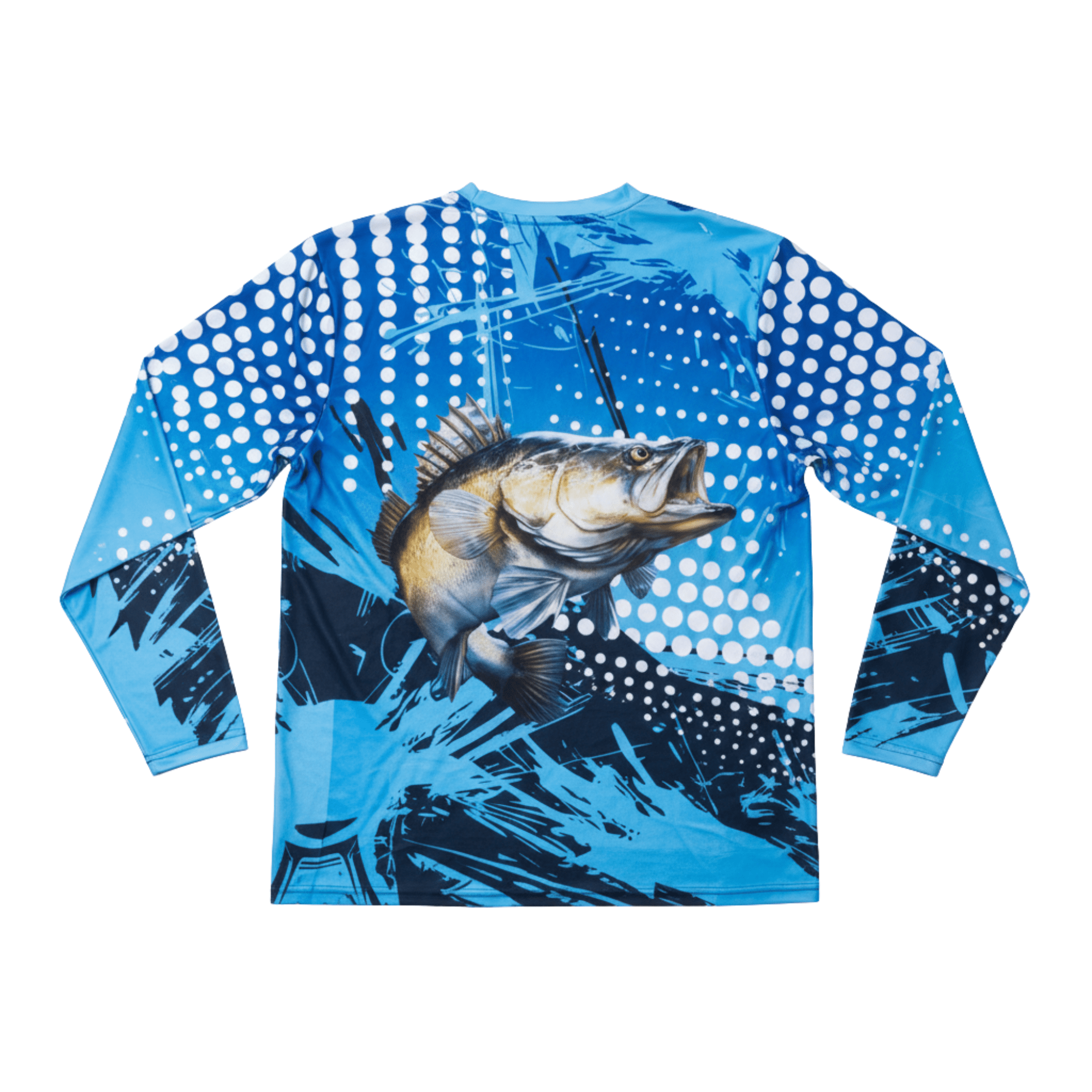 Men's Long Sleeve Polyester Sublimated Crew Neck Fishing Tee