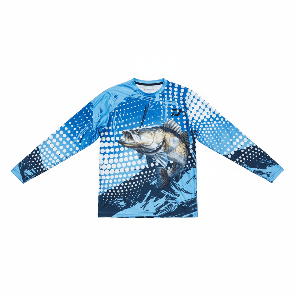 Men's Long Sleeve Polyester Sublimated Crew Neck Fishing Tee