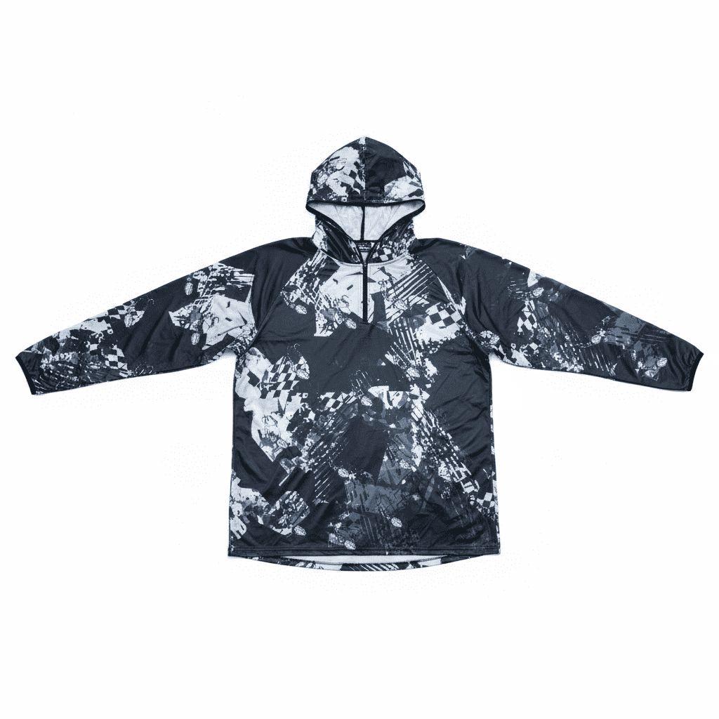 Men's Polyester Sublimated 1/4 Zip Fishing Hoodie