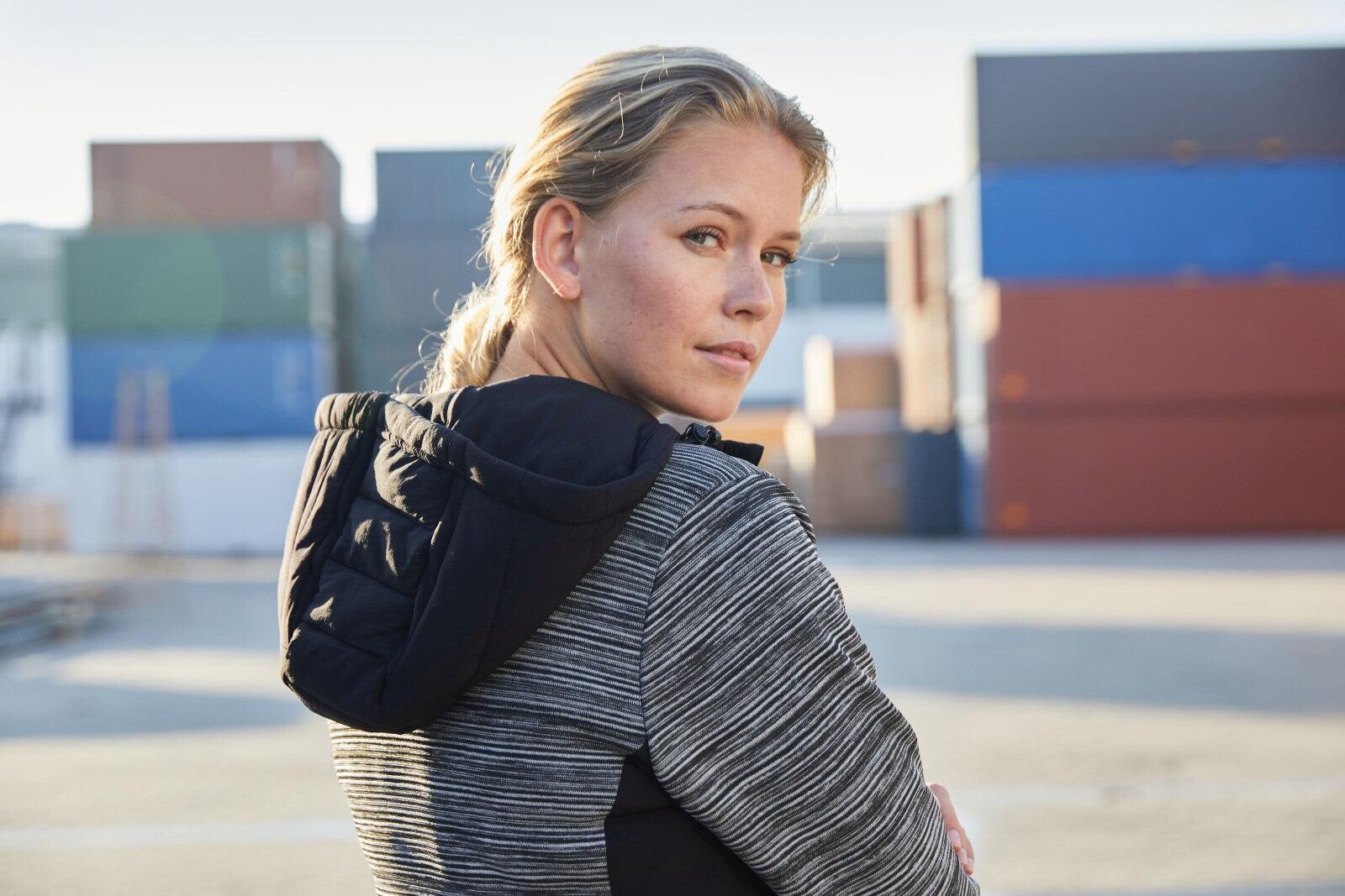 Ladies Padded Hybrid Jacket