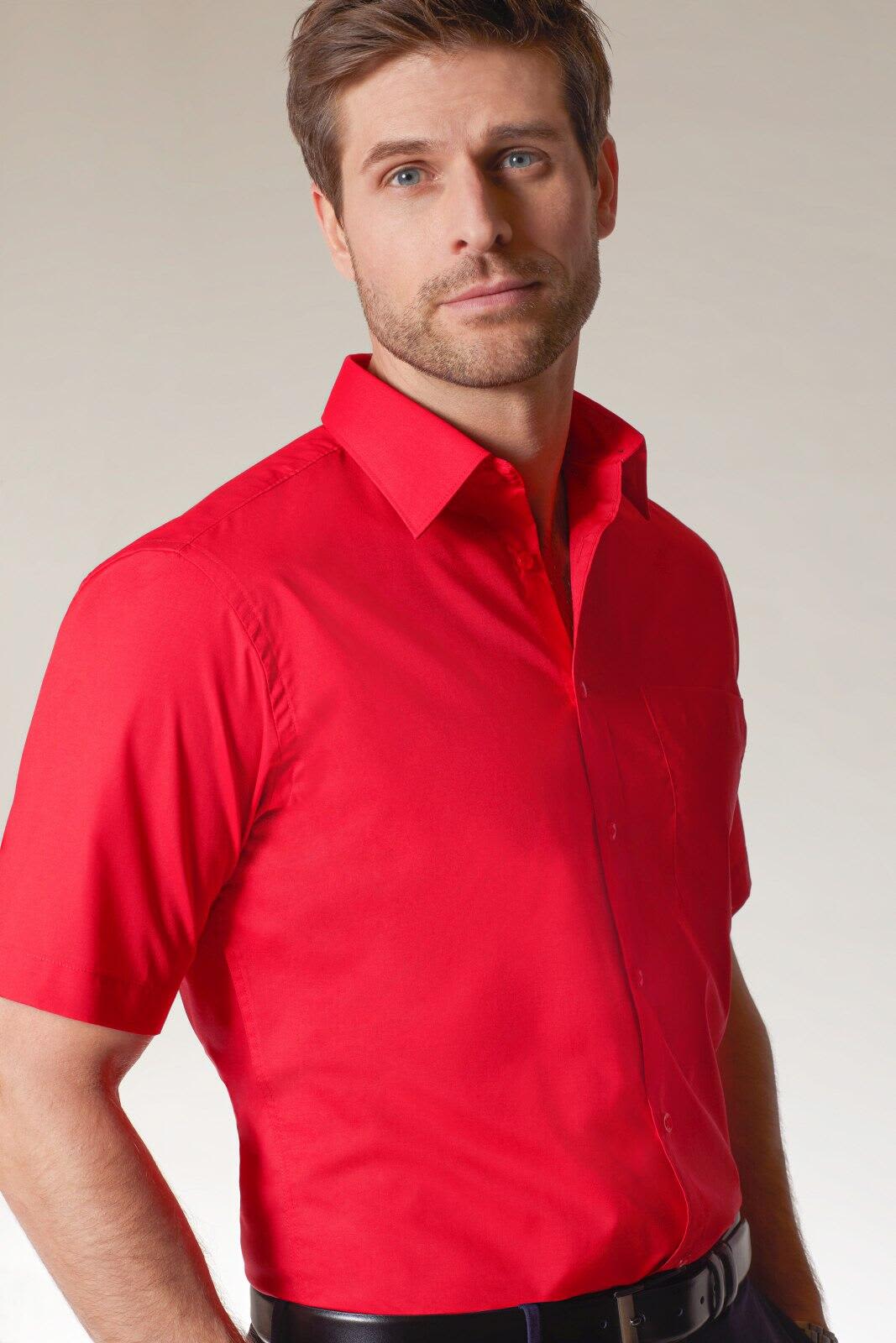 Mens Shirt S-S Poplin