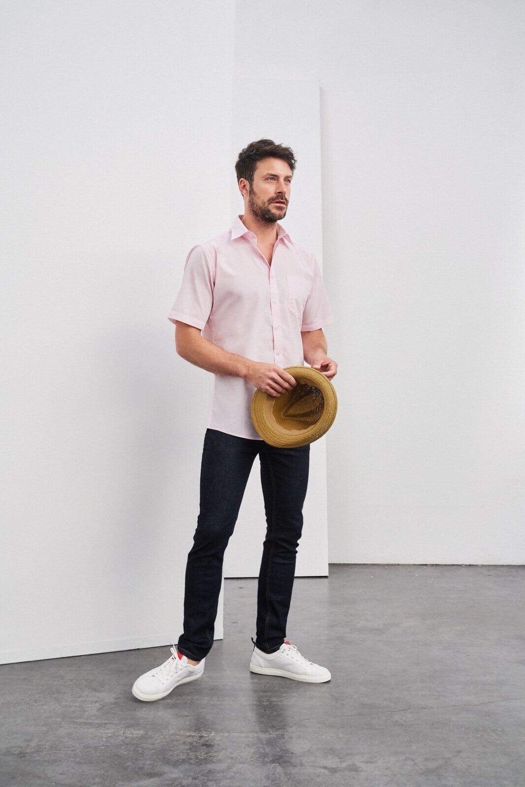 Mens Shirt S-S Poplin
