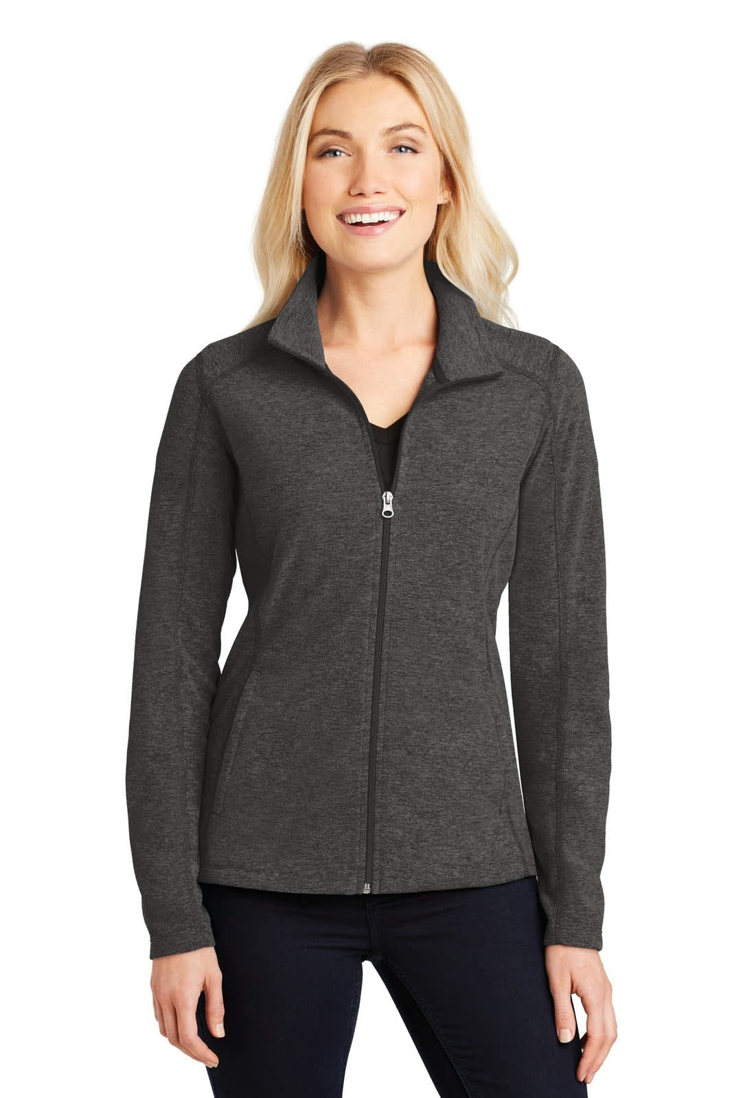 Port Authority Ladies Heather Microfleece Full-Zip Jacket