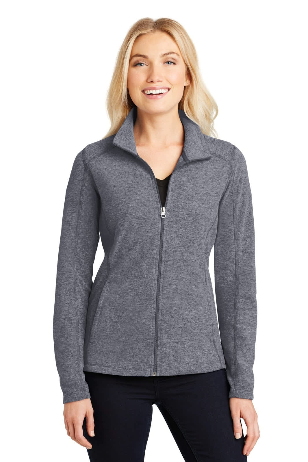 Port Authority Ladies Heather Microfleece Full-Zip Jacket