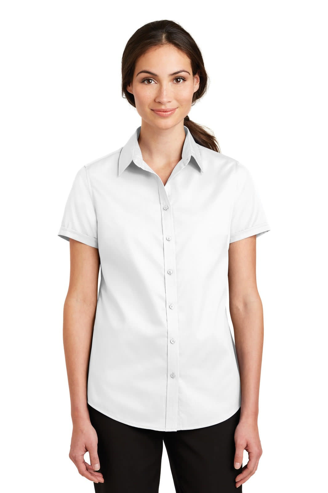 Port Authority Ladies Short Sleeve SuperPro Twill Shirt