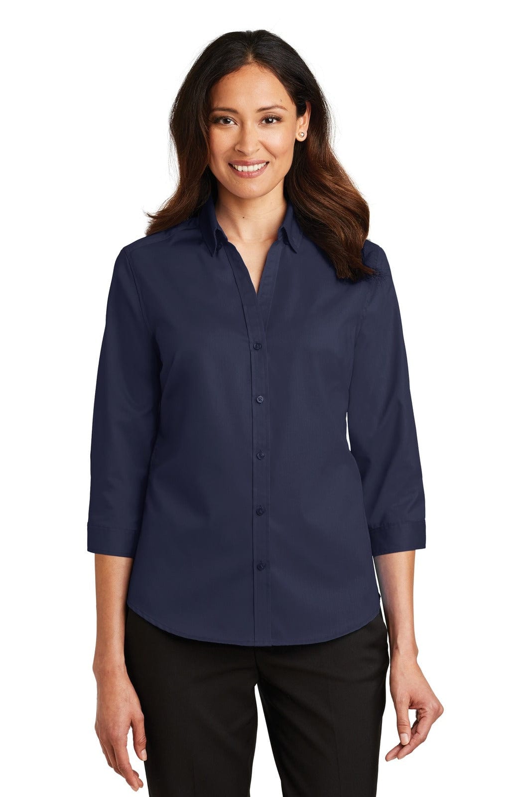 Port Authority Ladies 3/4-Sleeve SuperPro Twill Shirt